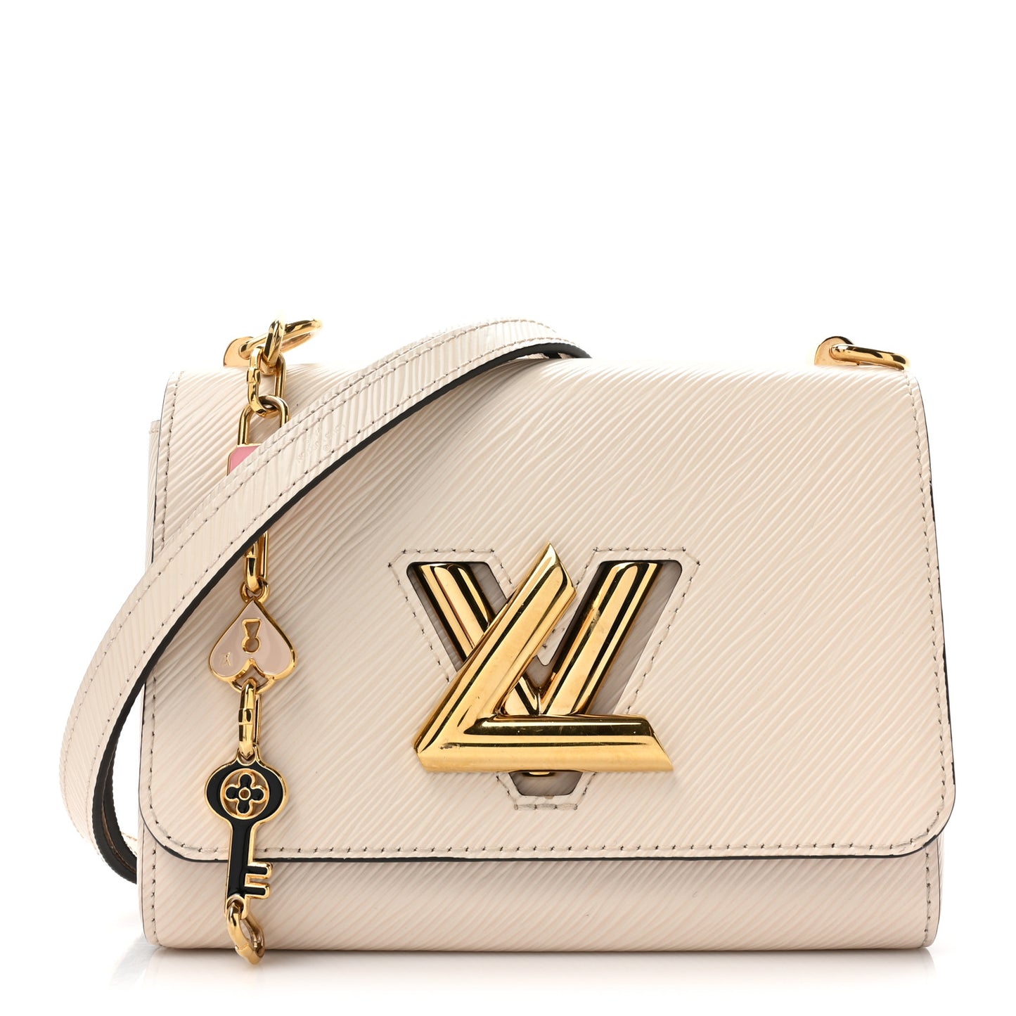 Epi Twist Bi-Color Chain Shoulder Bag PM Quartz White