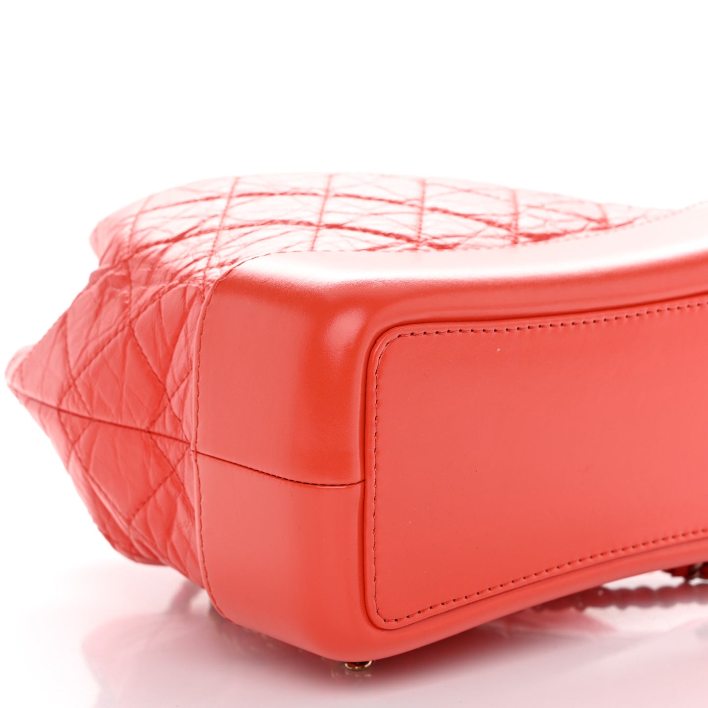 Aged Calfskin Quilted Small Gabrielle Backpack Orange