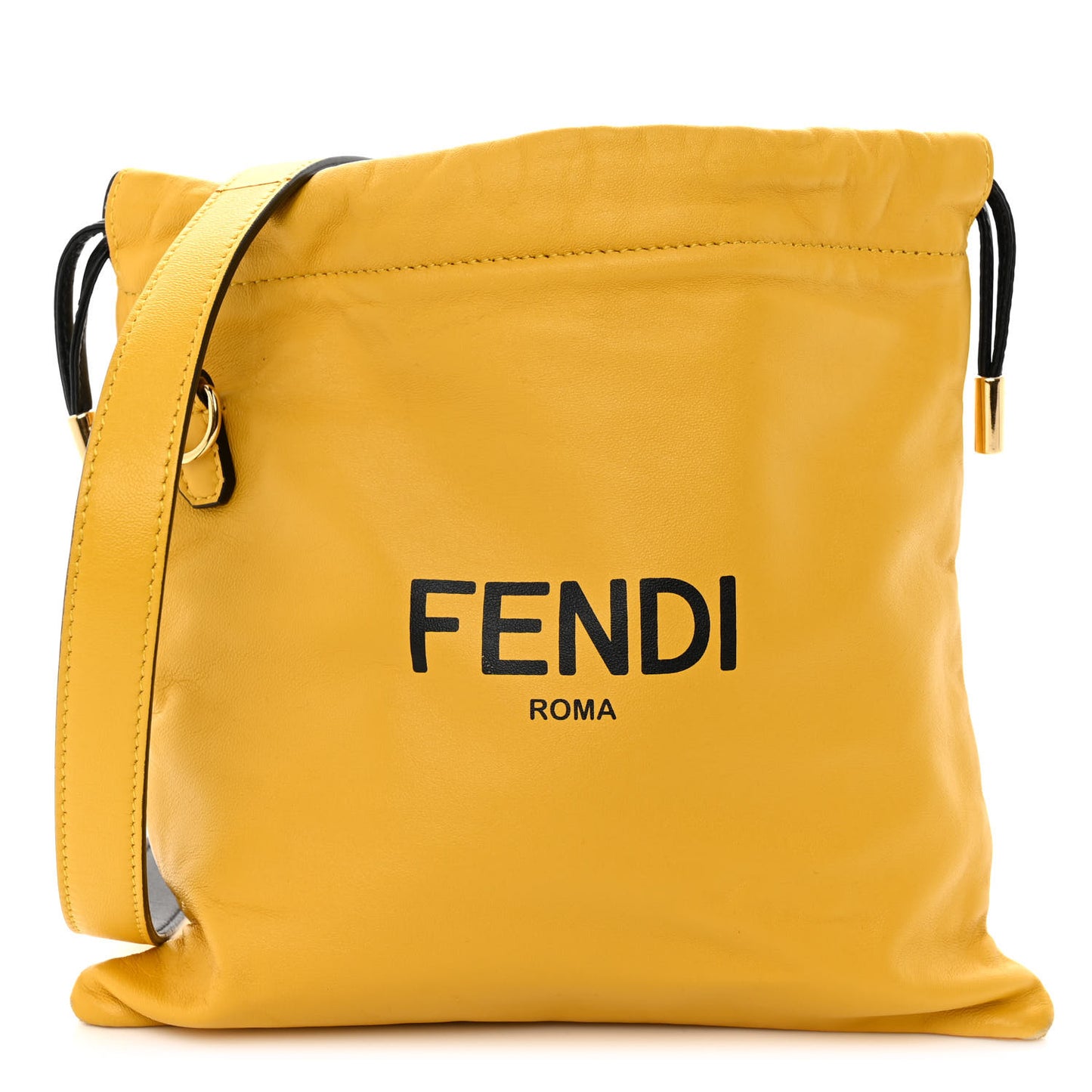 Soft Nappa Logo Small Drawstring Pouch Bag Sunflower Black