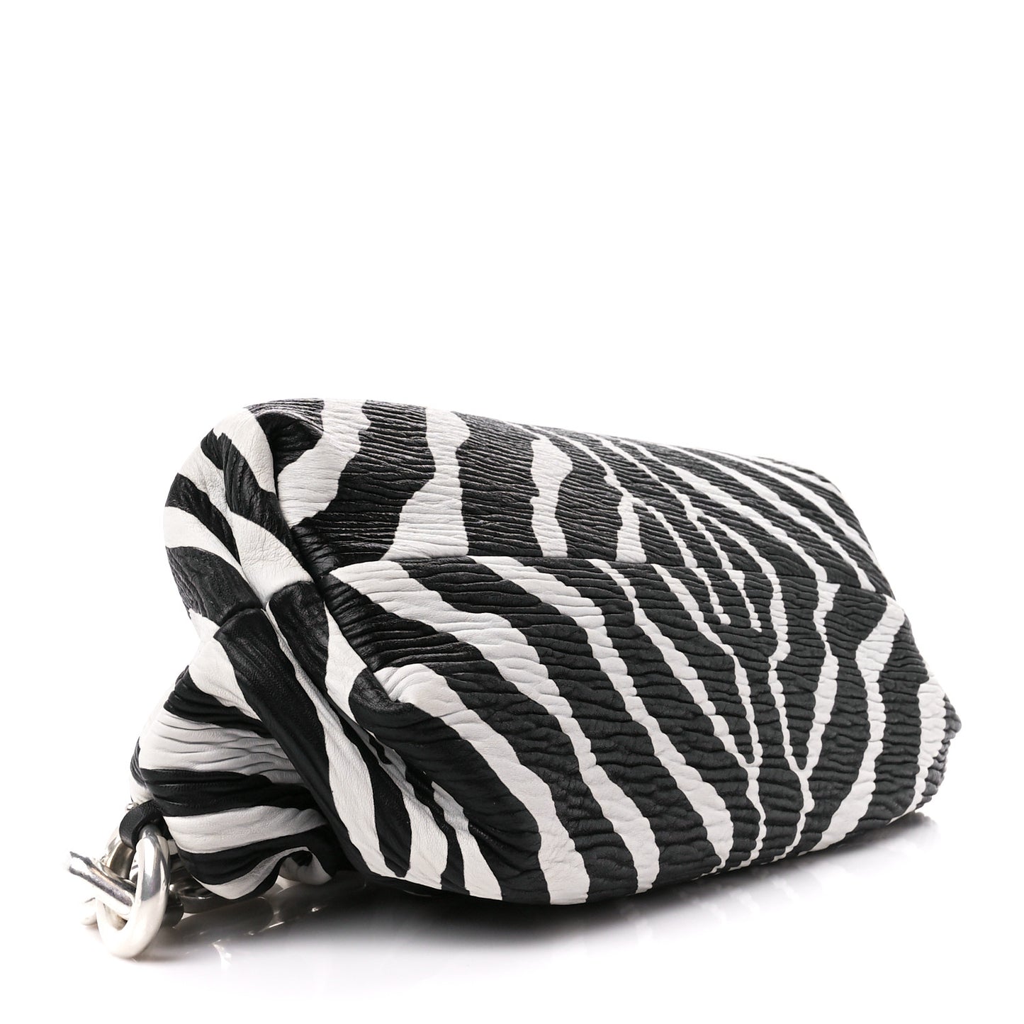 Nappa Zebra Print The Pouch Chain White Black
