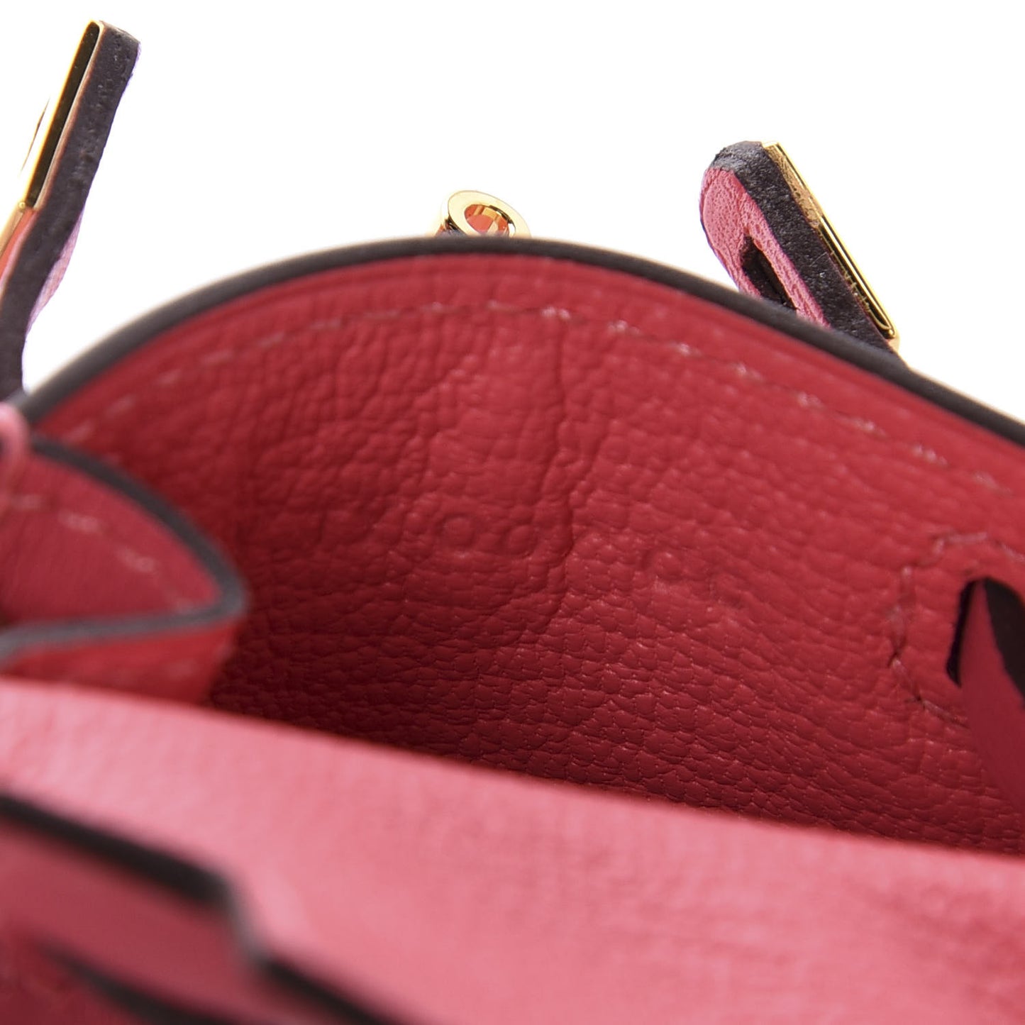 Tadelakt Mini Kelly Twilly Bag Charm Rose Lipstick
