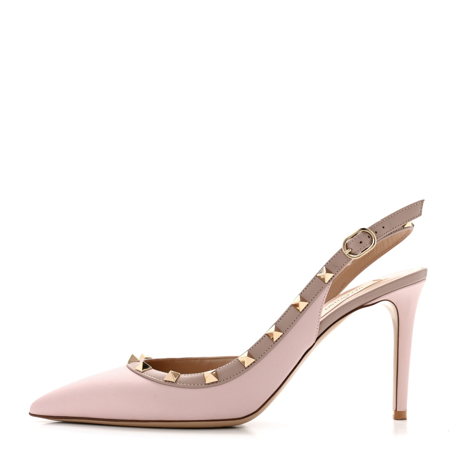 Valentino Garavani Calfskin Nappa Rockstud 100mm Pumps 40 Grey Pink Poudre 1 of 9