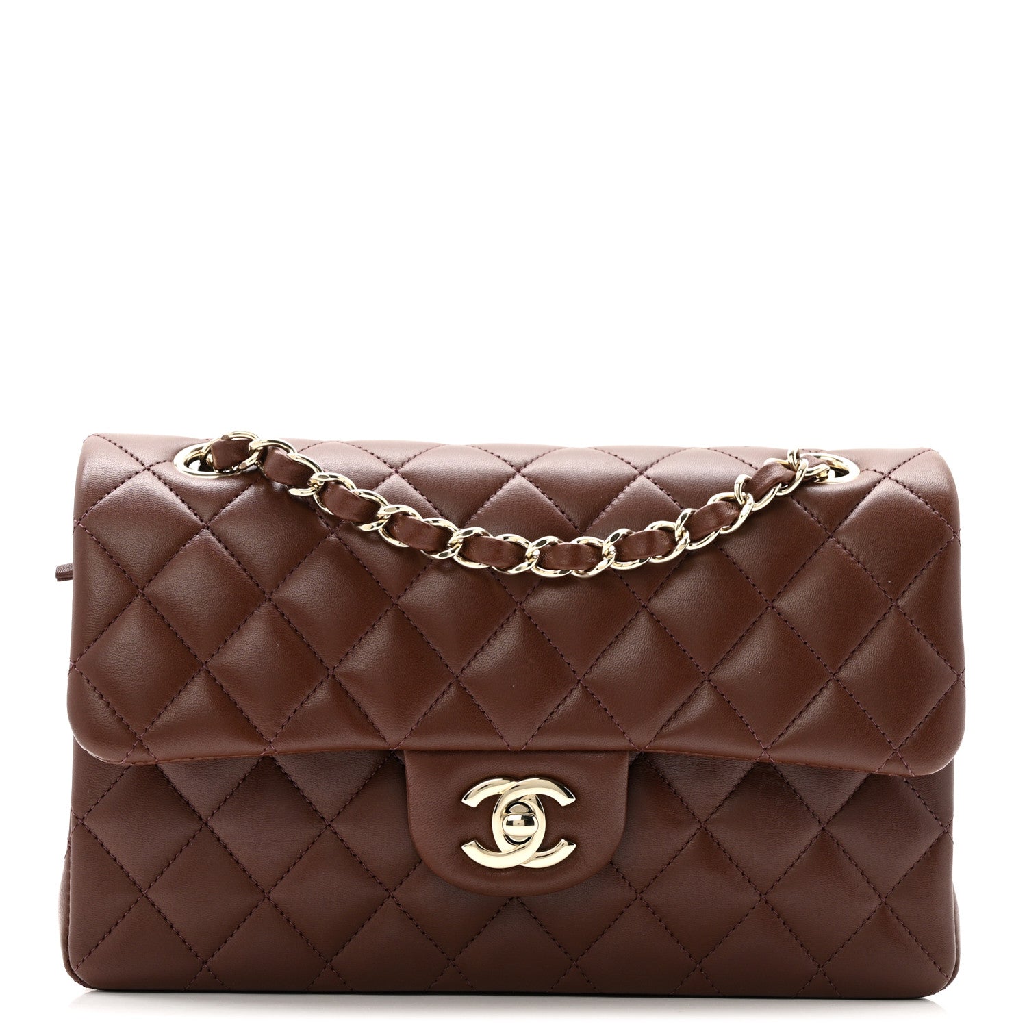 CHANEL ブラウン キルティング バッグ 中古・古着通販】CHANEL (シャネル) キルティングレザーハンドバッグ
