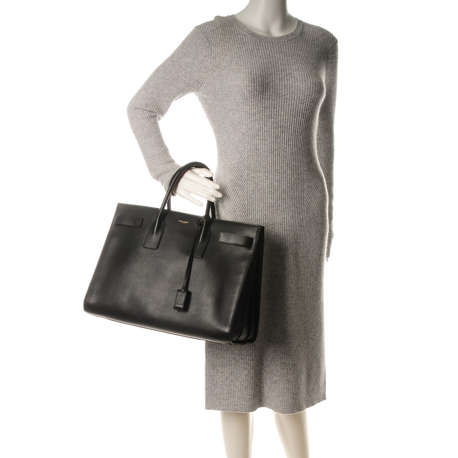 Saint Laurent Calfskin Large Sac De Jour Carryall Black 2 of 9