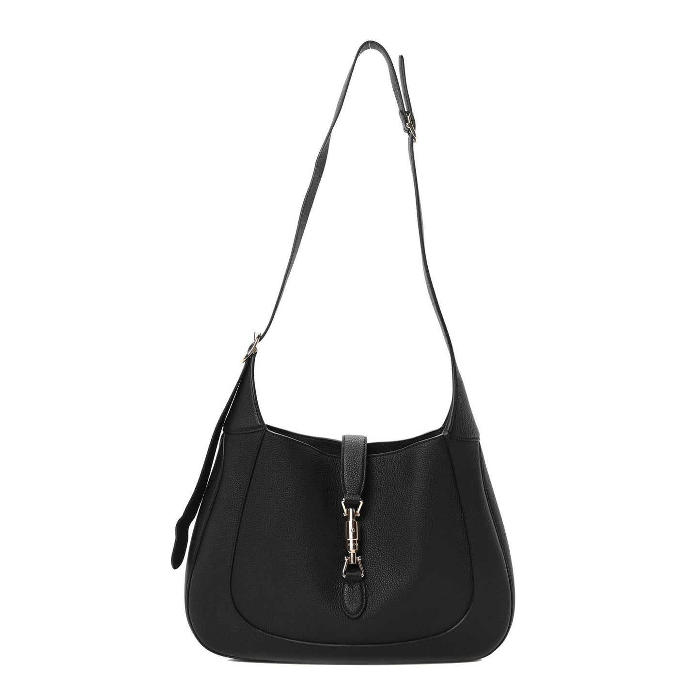 Pebbled Calfskin Large Jackie 1961 Hobo Black
