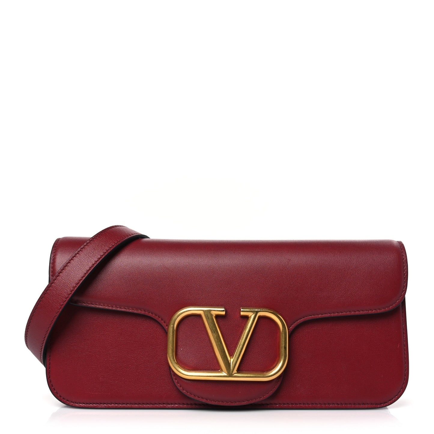 Calfskin Vlogo Loco Crossbody Bag Dark Red