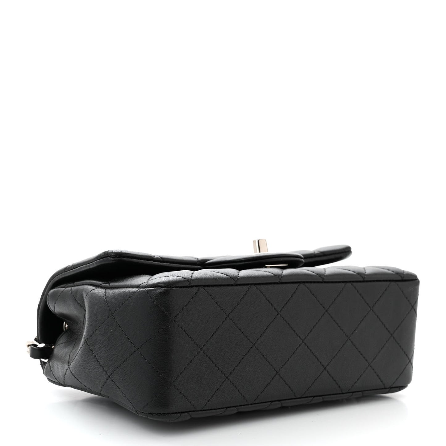 Lambskin Quilted Mini Rectangular Flap Black