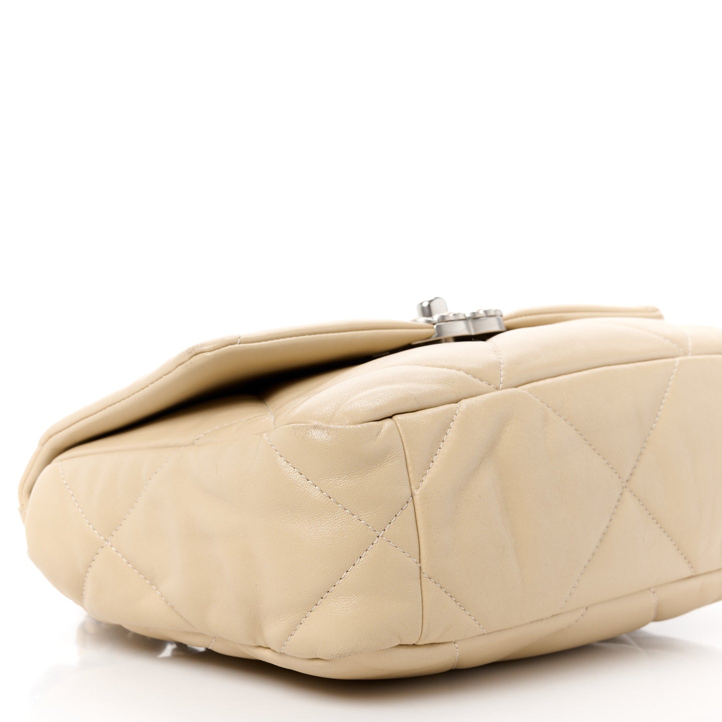 Lambskin Quilted Medium Chanel 19 Flap Light Beige