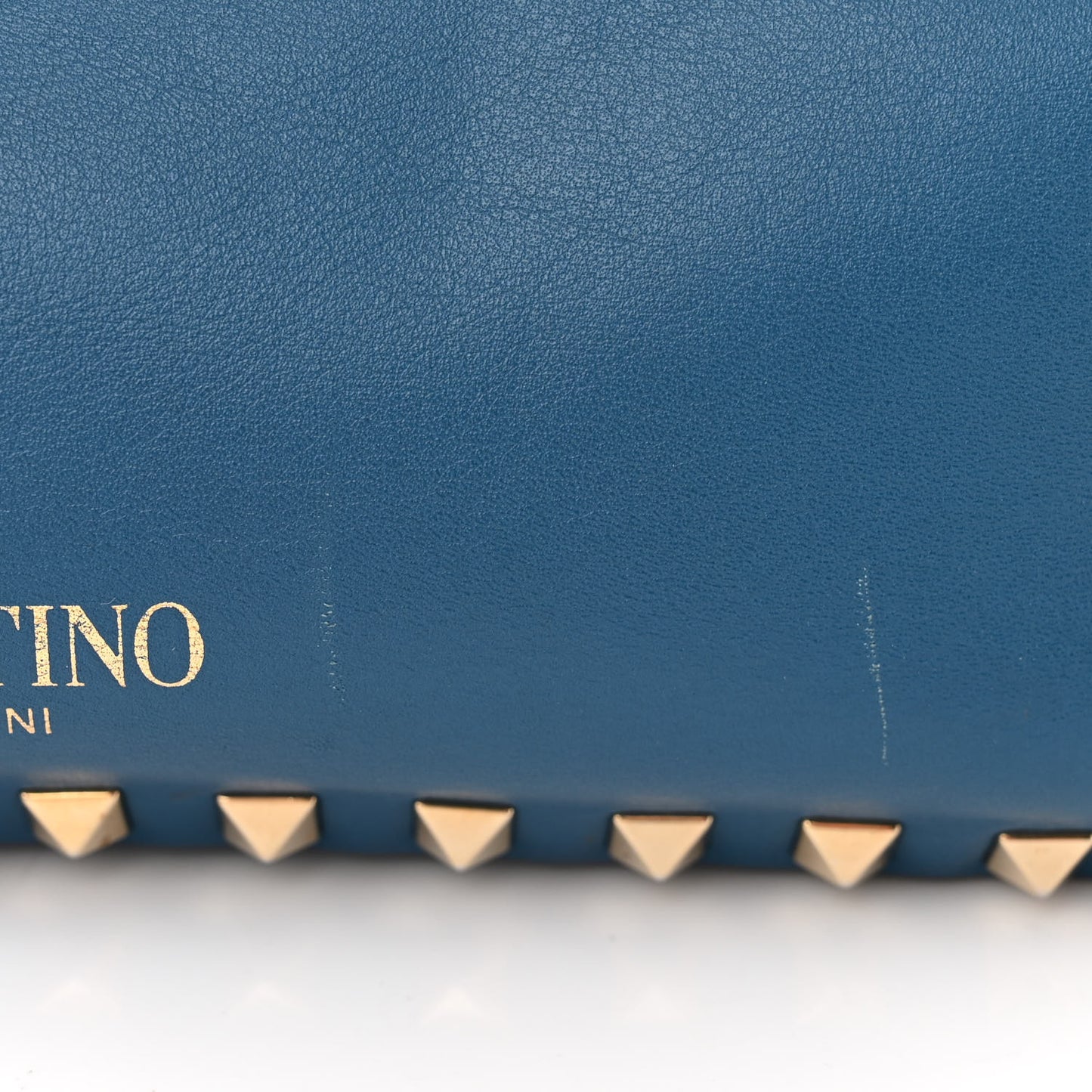 Vitello Small Rockstud Tote Blue Delft