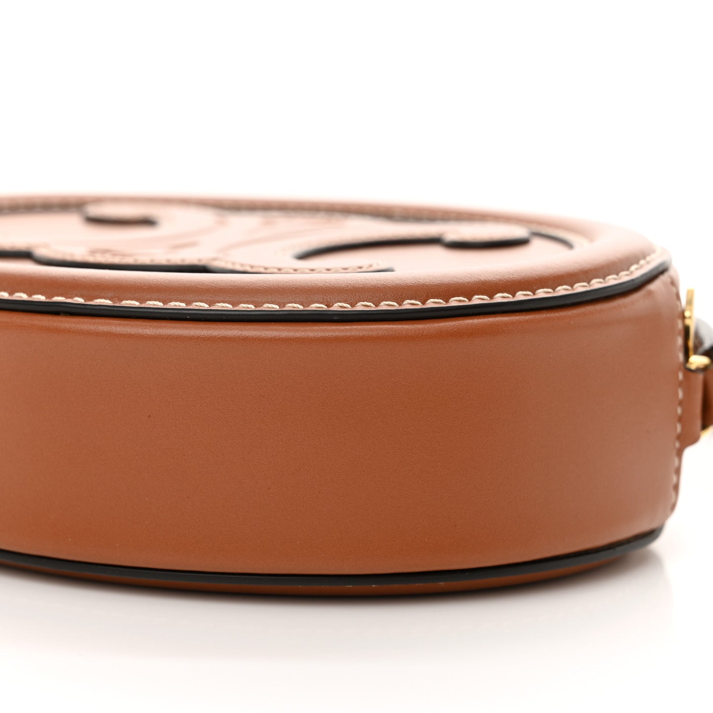 Smooth Calfskin Cuir Small Triomphe Oval Crossbody Purse Tan