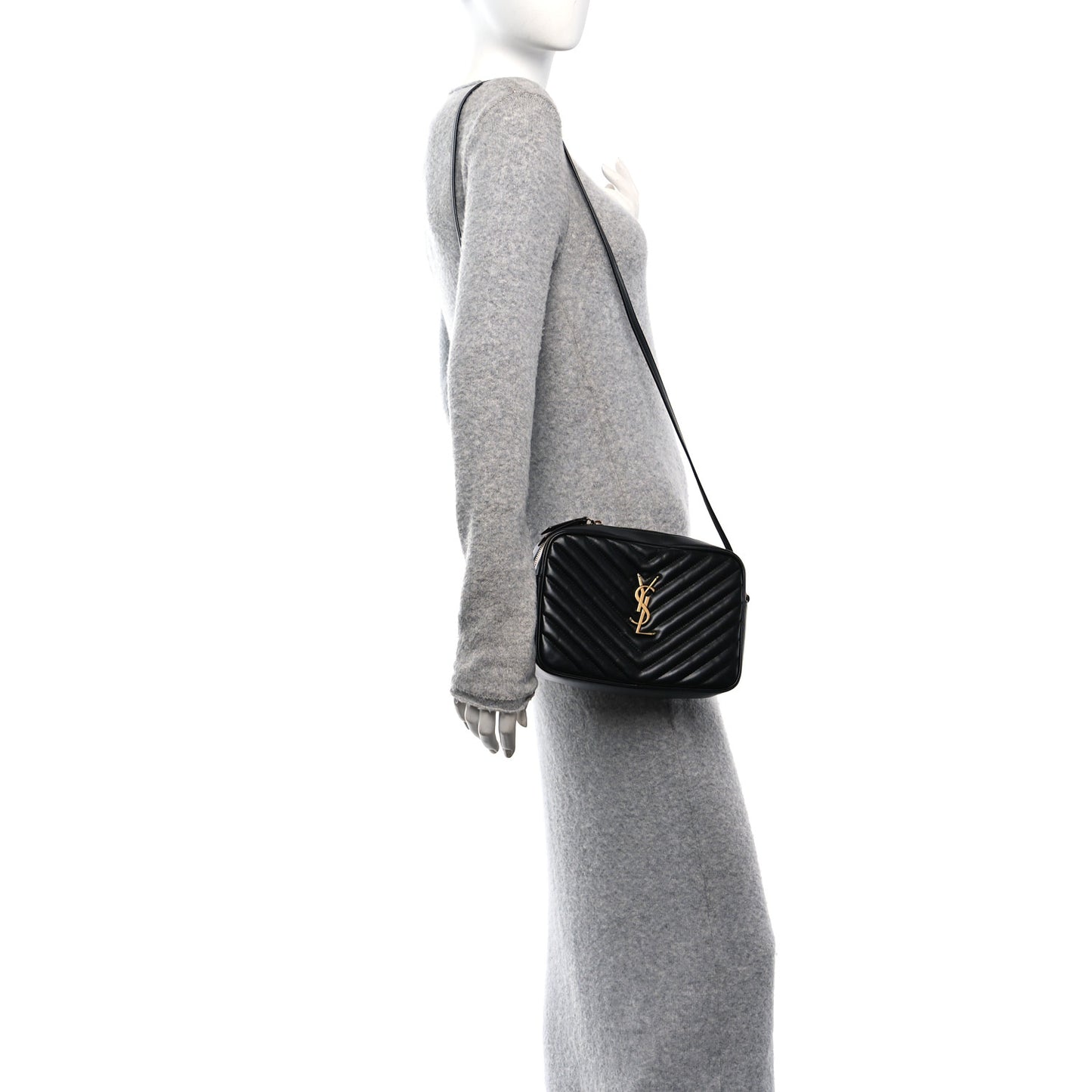 Calfskin Matelasse Monogram Lou Camera Bag Black