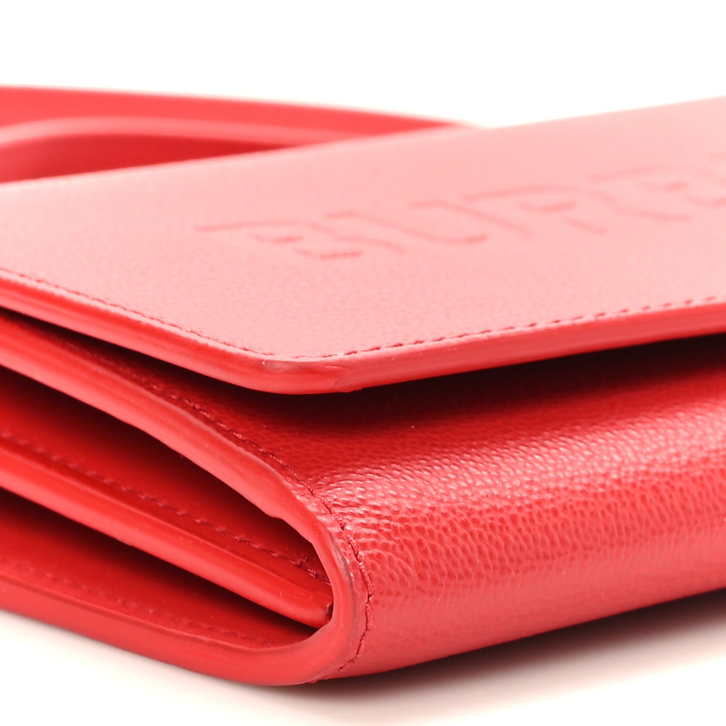 Calfskin Logo Hazelmere Wallet With Detachable Strap Red