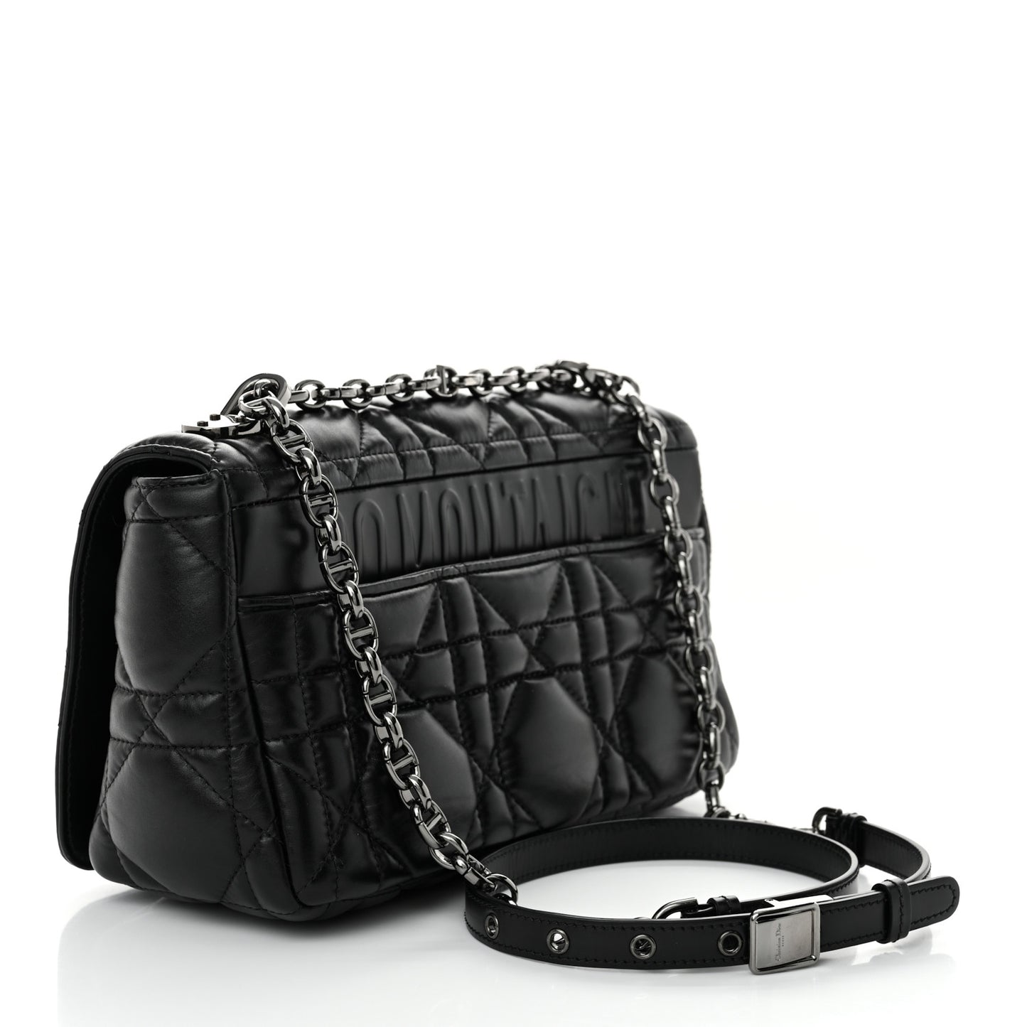 Calfskin Macrocannage Medium Caro Bag Black