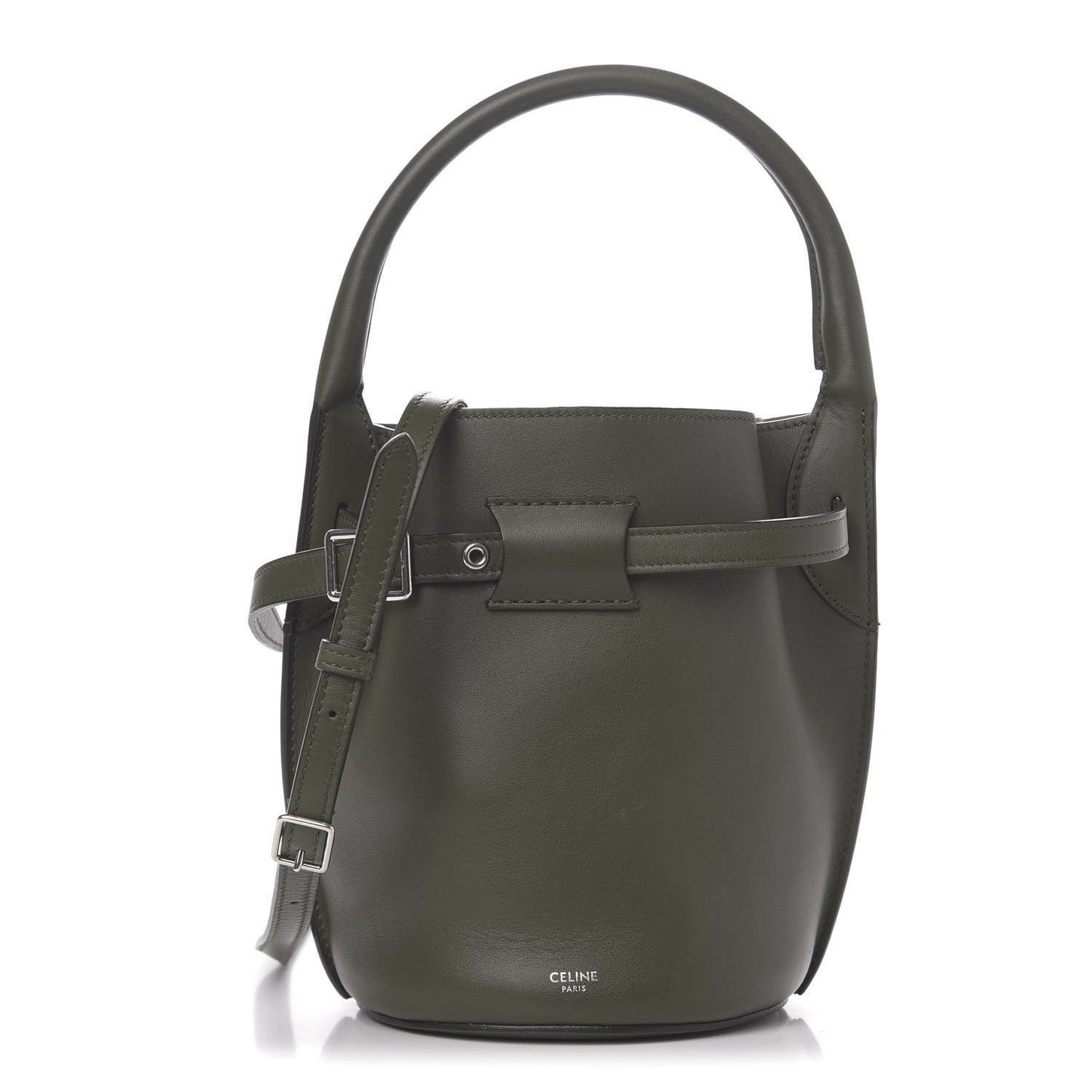 Smooth Calfskin Nano Big Bag Bucket Army Green