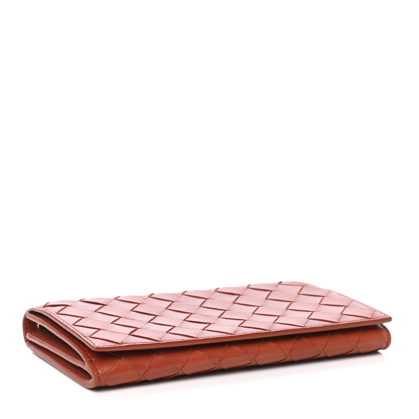 Nappa Intrecciato Continental Flap Wallet Rust