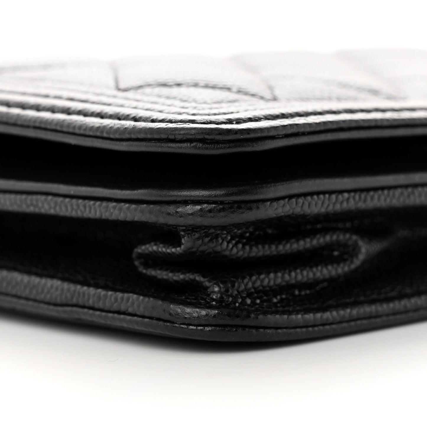 Caviar Quilted Boy Wallet On Chain WOC Black