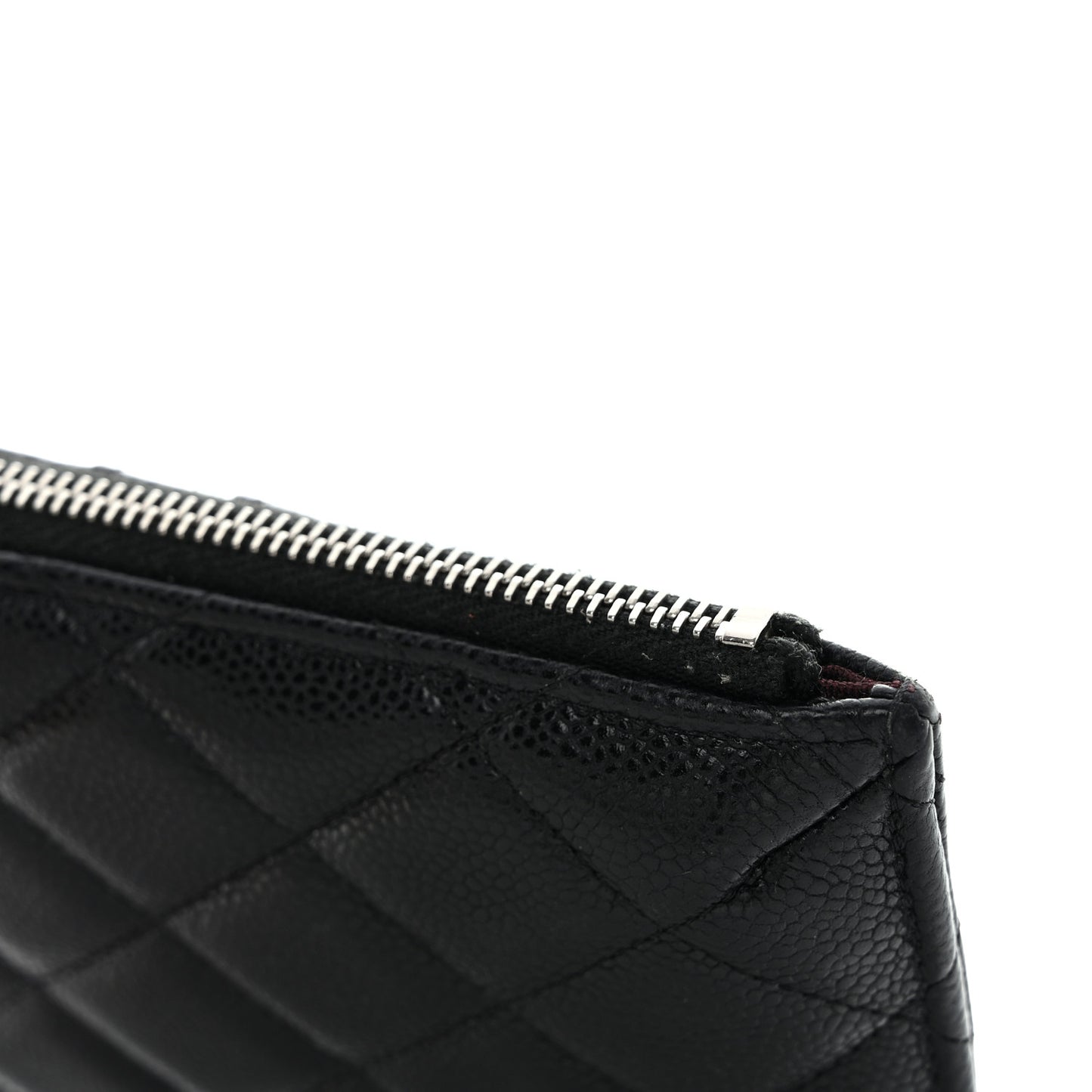 Caviar Quilted Classic Flat Wallet Pouch Black