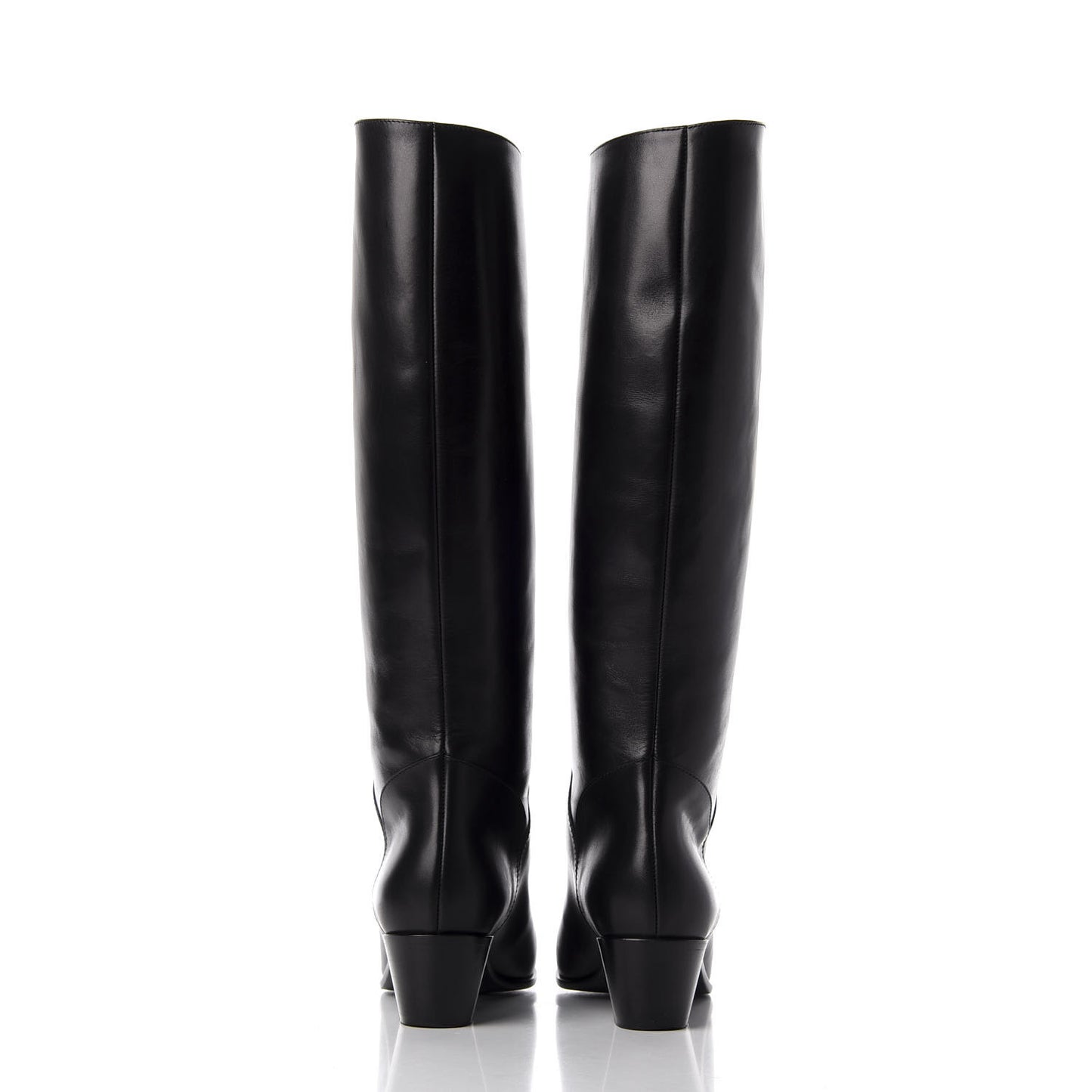 Calfskin Rock Long Boots 35.5 Black