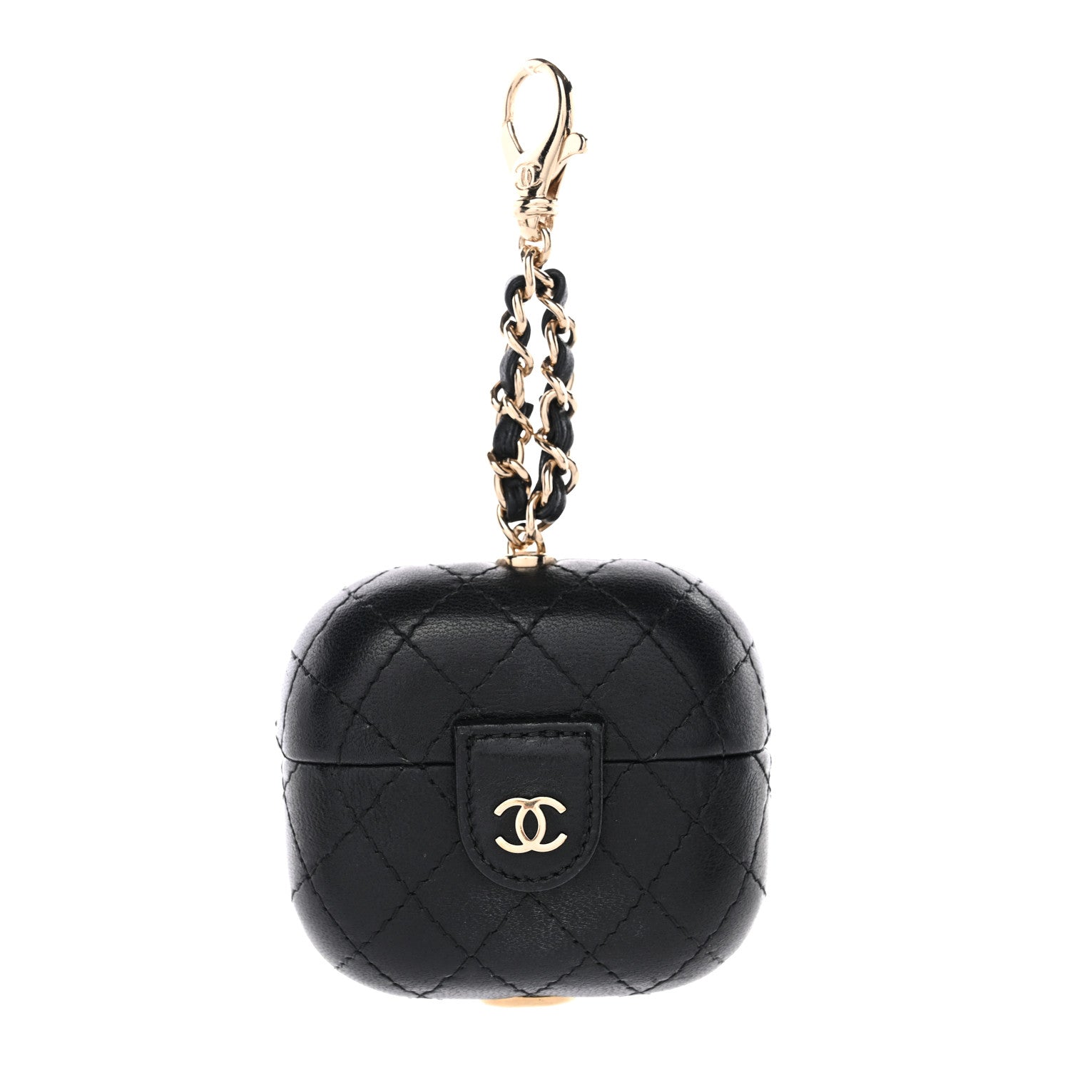 CHANEL エアポッズケース Chanel Lambskin Quilted Airpods Pro Case With Chain Black 1816614