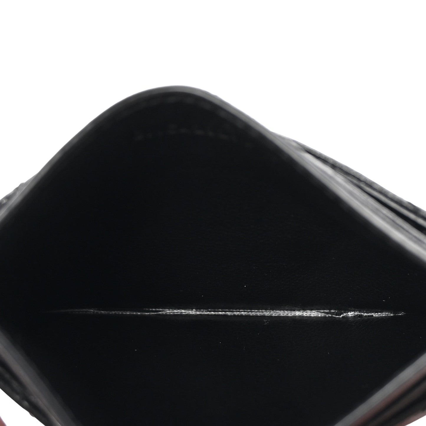 Lambskin Matelasse Chevron Monogram Credit Card Case Black