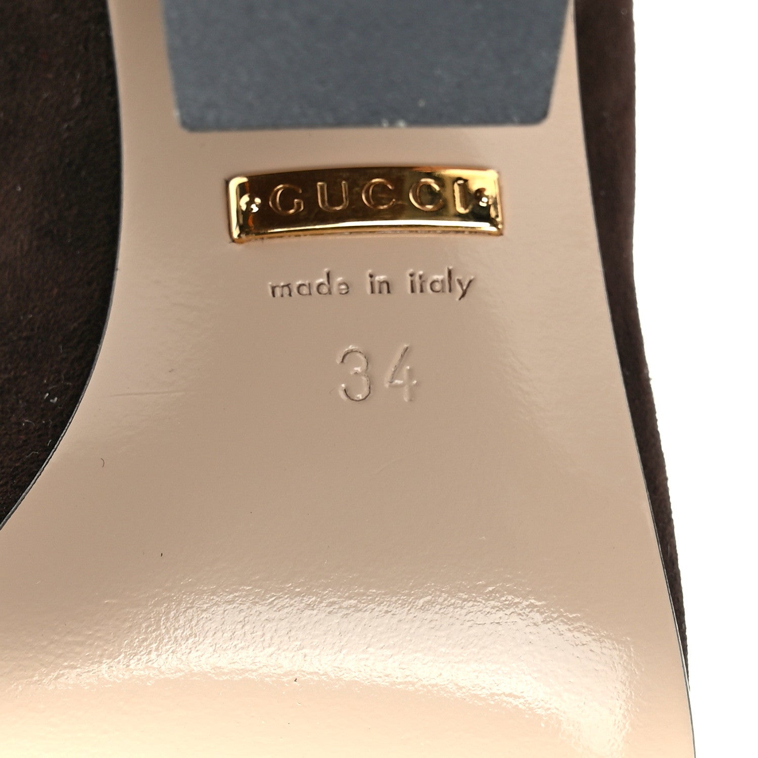 Gucci Kid Scamosciato GG Marmont Fringe 105mm Loafer Pumps 34 Cocoa 6 of 8