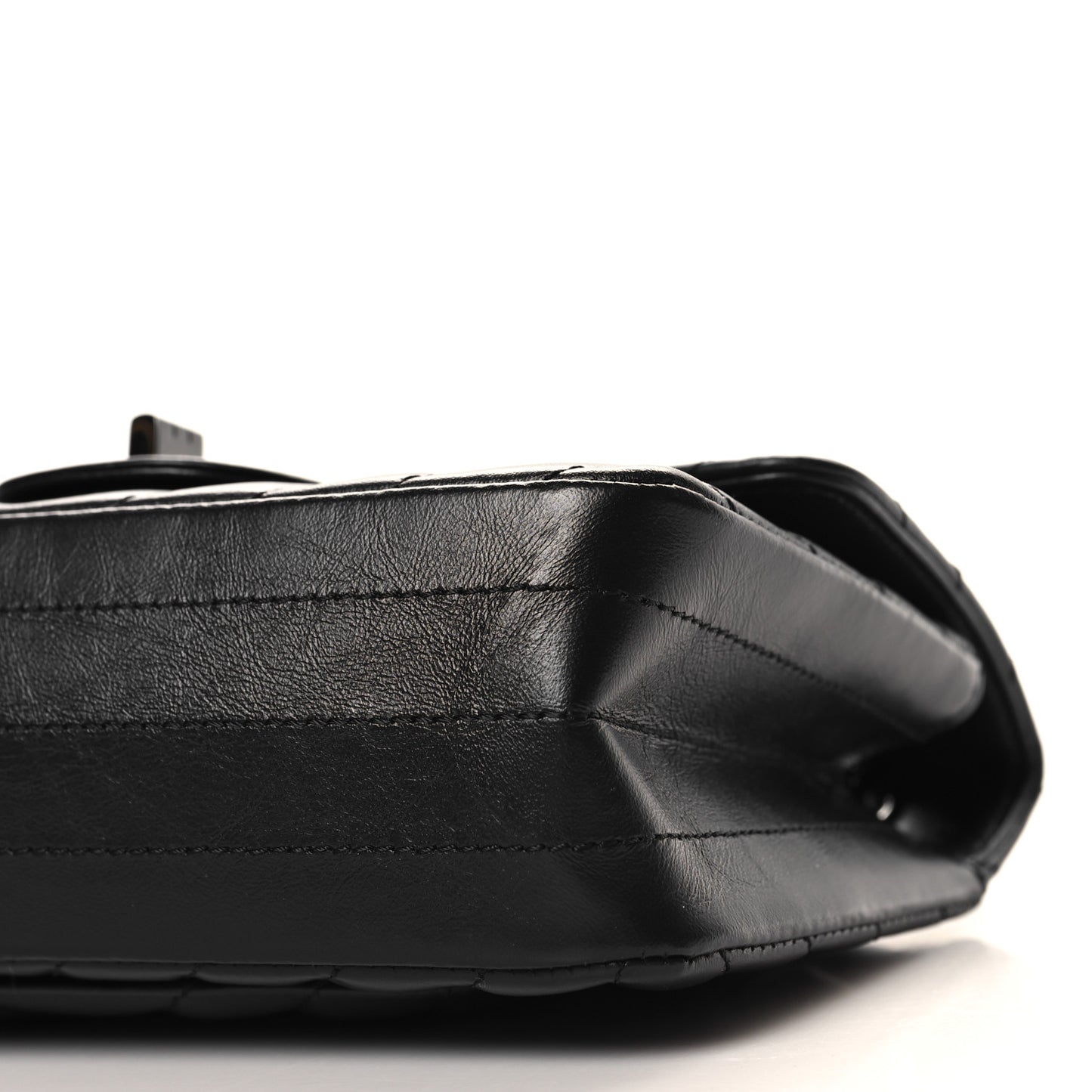 Aged Calfskin Chevron Quilted 2.55 Reissue Mini Flap So Black