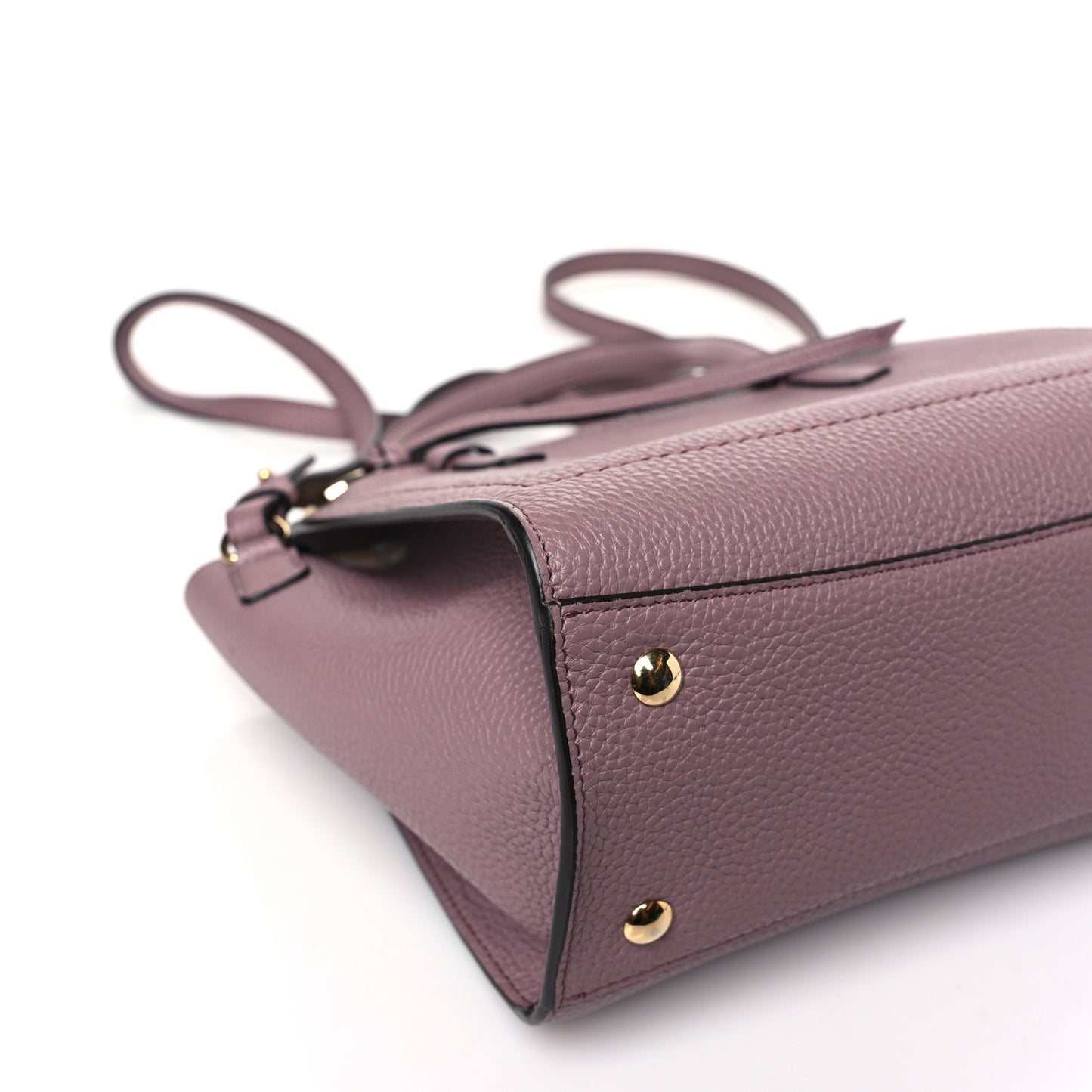 Grained Calfskin Double Handle Small Amy Tote Beige Pink