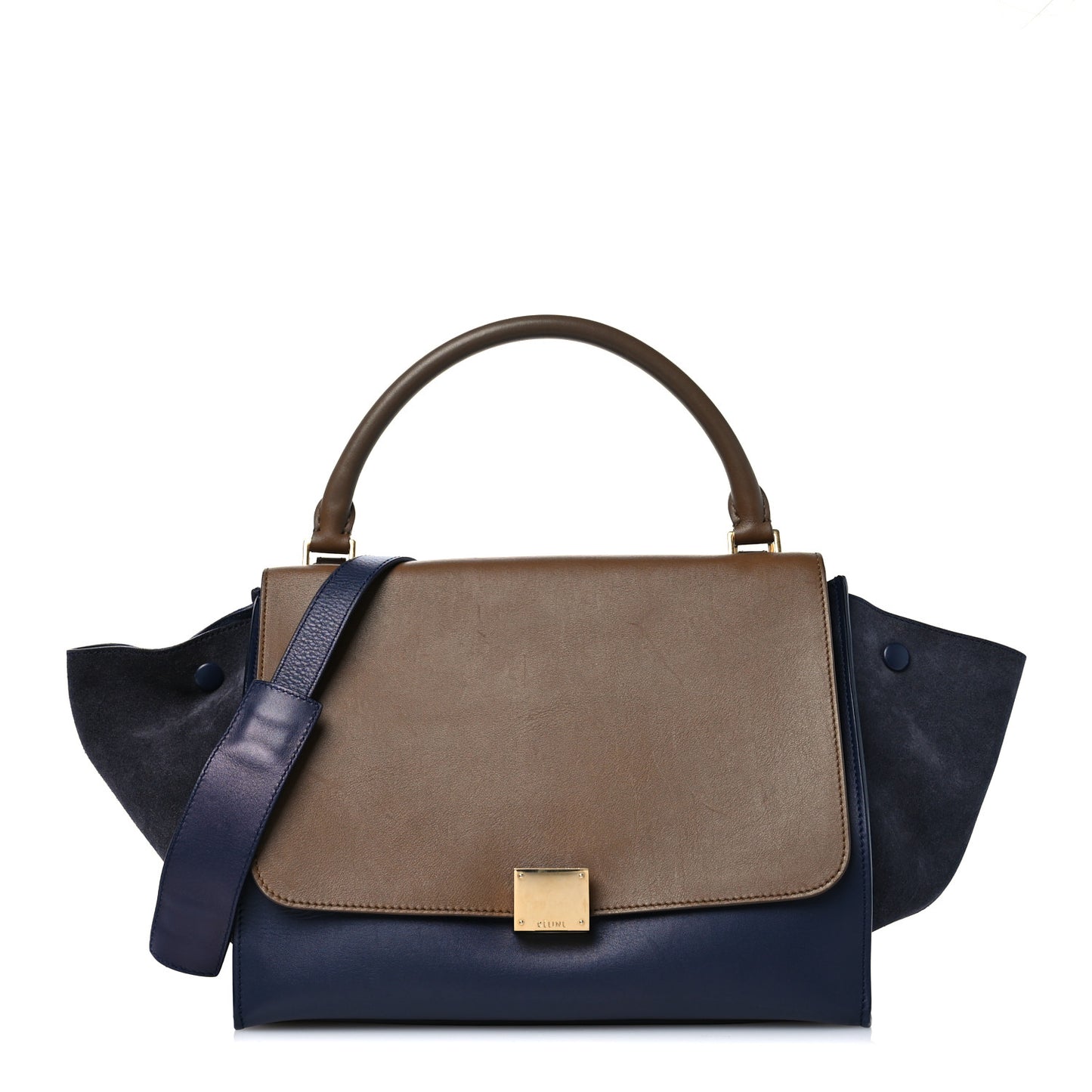 Smooth Calfskin Suede Medium Tri-Color Trapeze Midnight