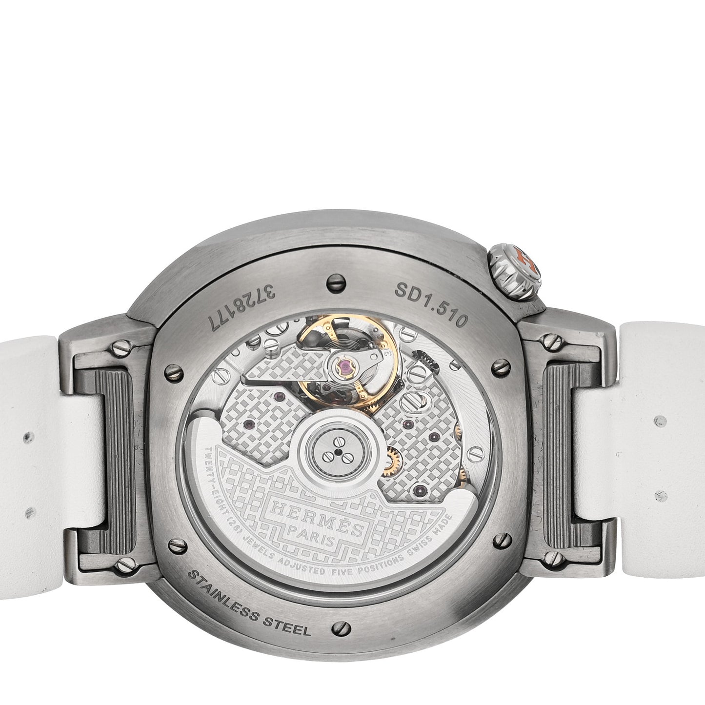 Stainless Steel Rubber 36mm Cut Automatic Watch Blanc