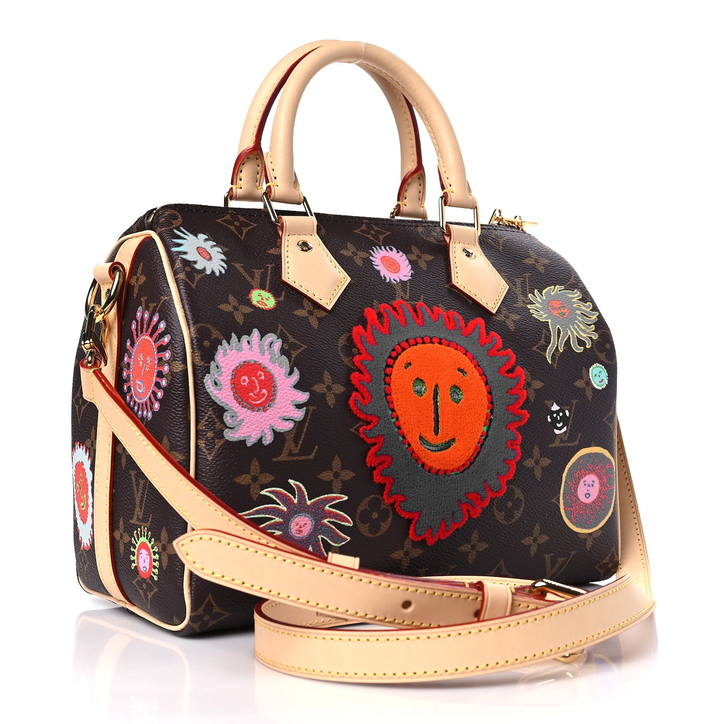 LV X YK Monogram Embroidered My Eternal Soul Speedy Bandouliere 25 Multicolor
