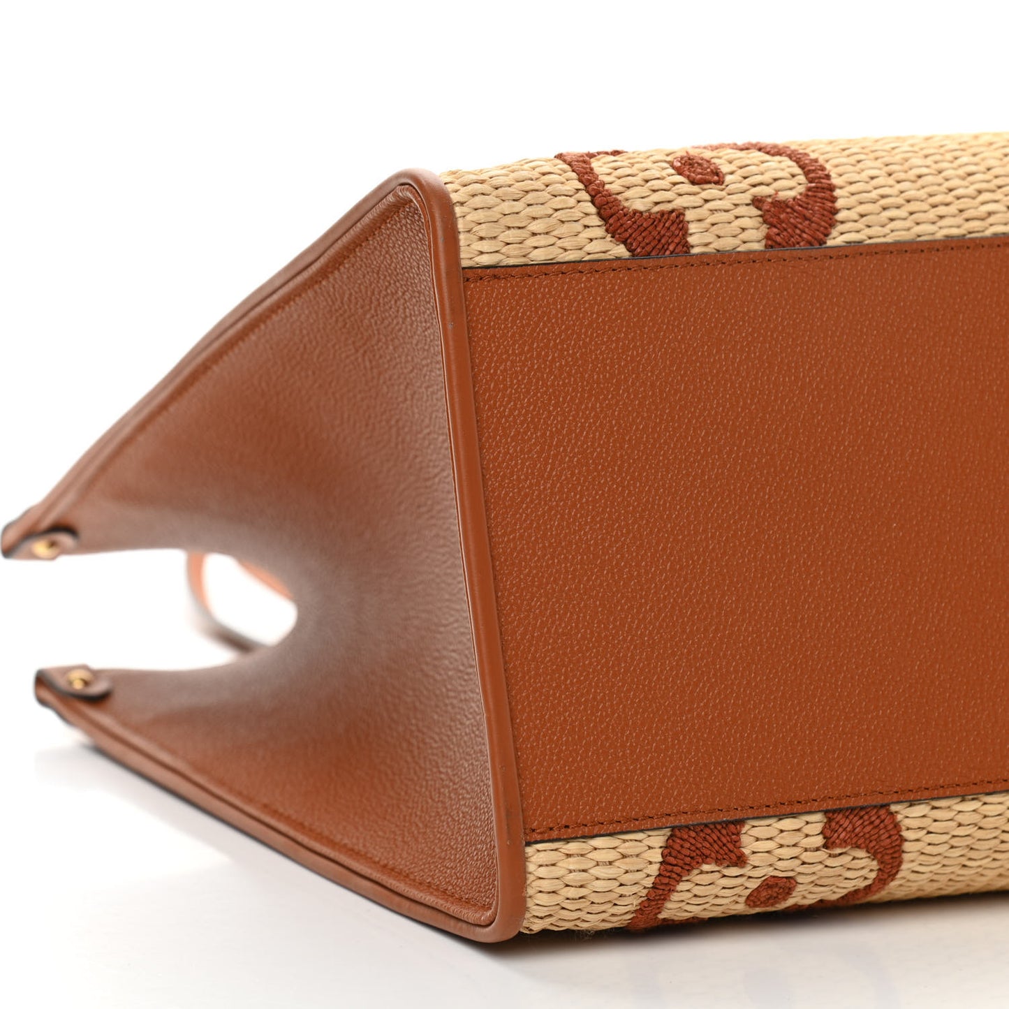 Raffia Calfskin Monogram Giant Onthego GM Tan