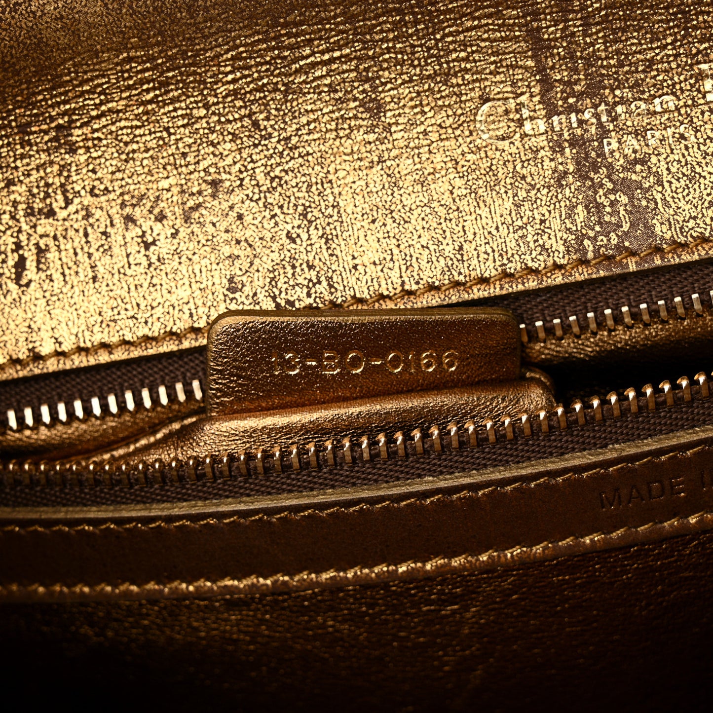 Metallic Brushed Calfskin Small Diorama Flap Bag Gold