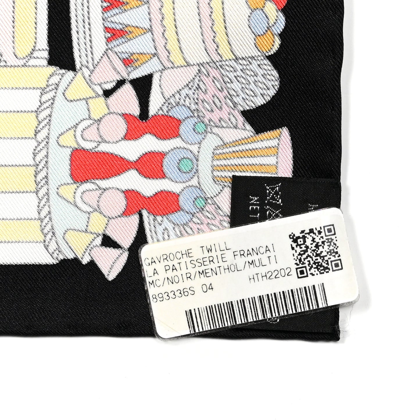 Silk La Patisserie Francaise Scarf 45 Black Menthol Multicolor