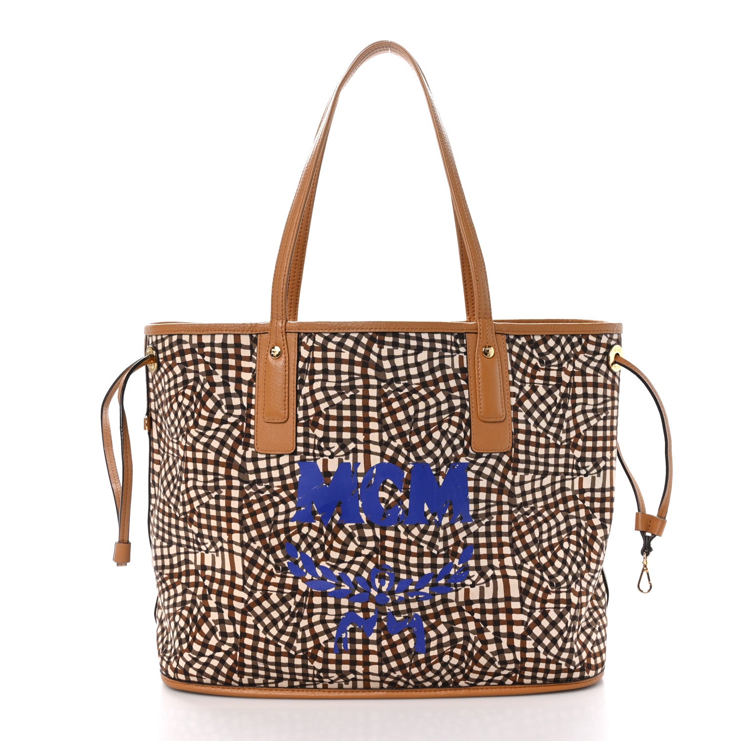 MCM Visetos Medium Liz Reversible Shopper Tote Cognac 9 of 15