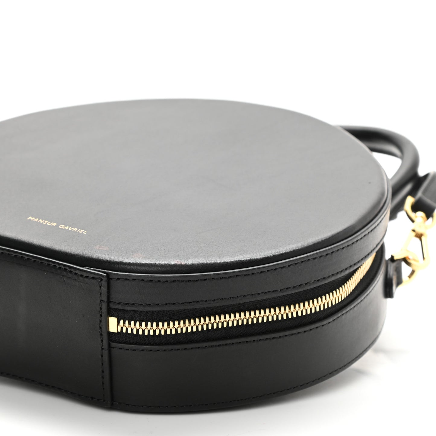 Calfskin Circle Crossbody Bag Black