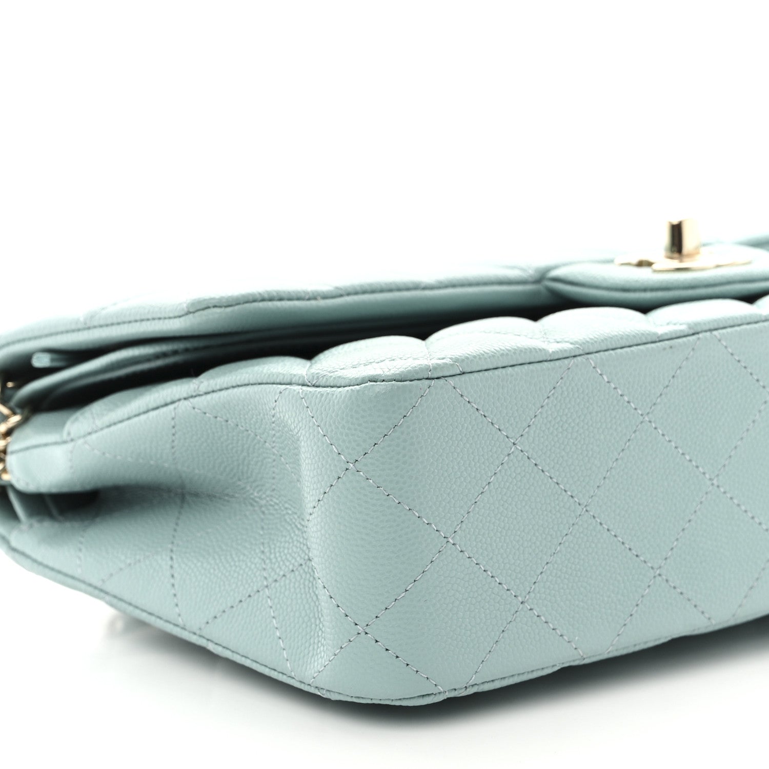 Chanel Caviar Quilted Medium Double Flap Light Blue 9 of 10
