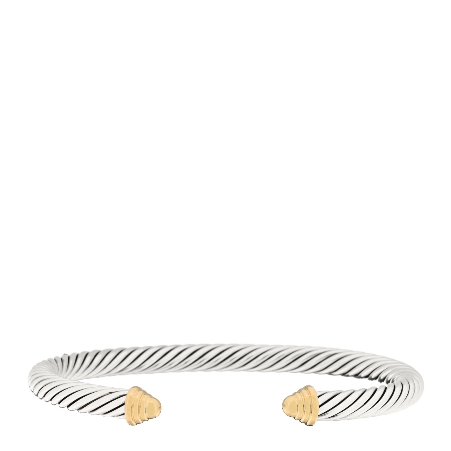 Sterling Silver 14K Yellow Gold 5mm Cable Classics Bracelet