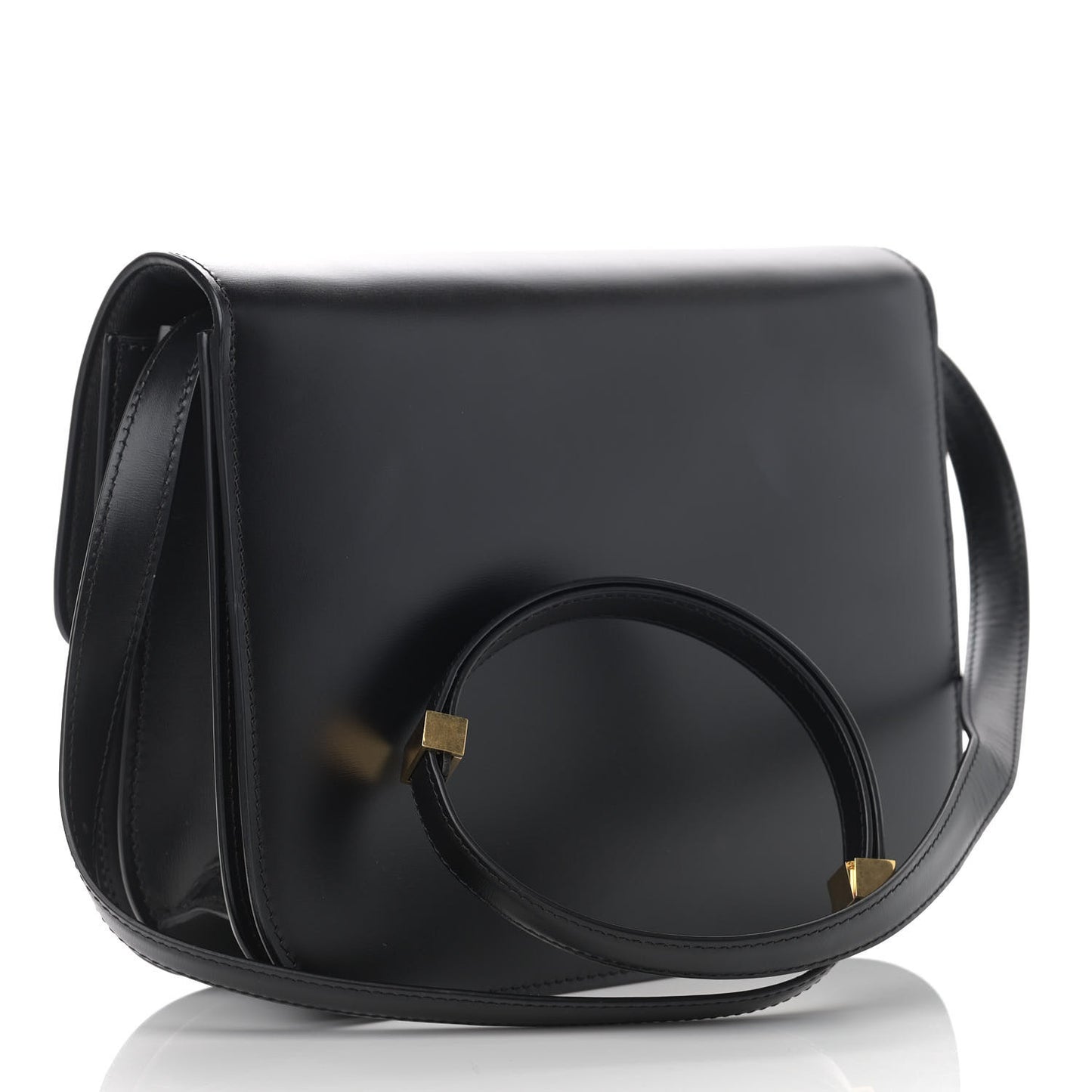 Box Calfskin Medium Classic Box Flap Bag Black
