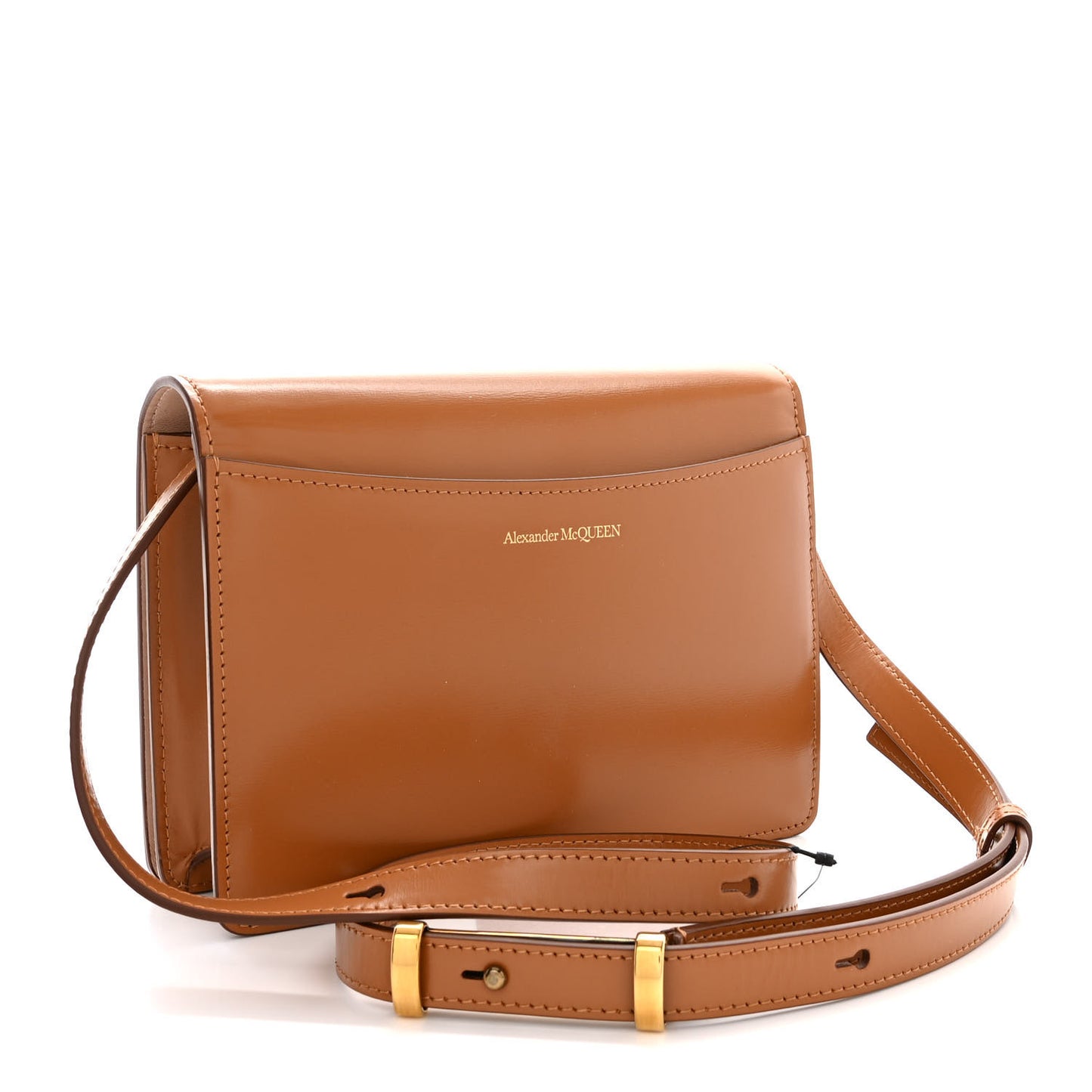 Smooth Calfskin Four Ring Knuckle Crossbody Bag Tan