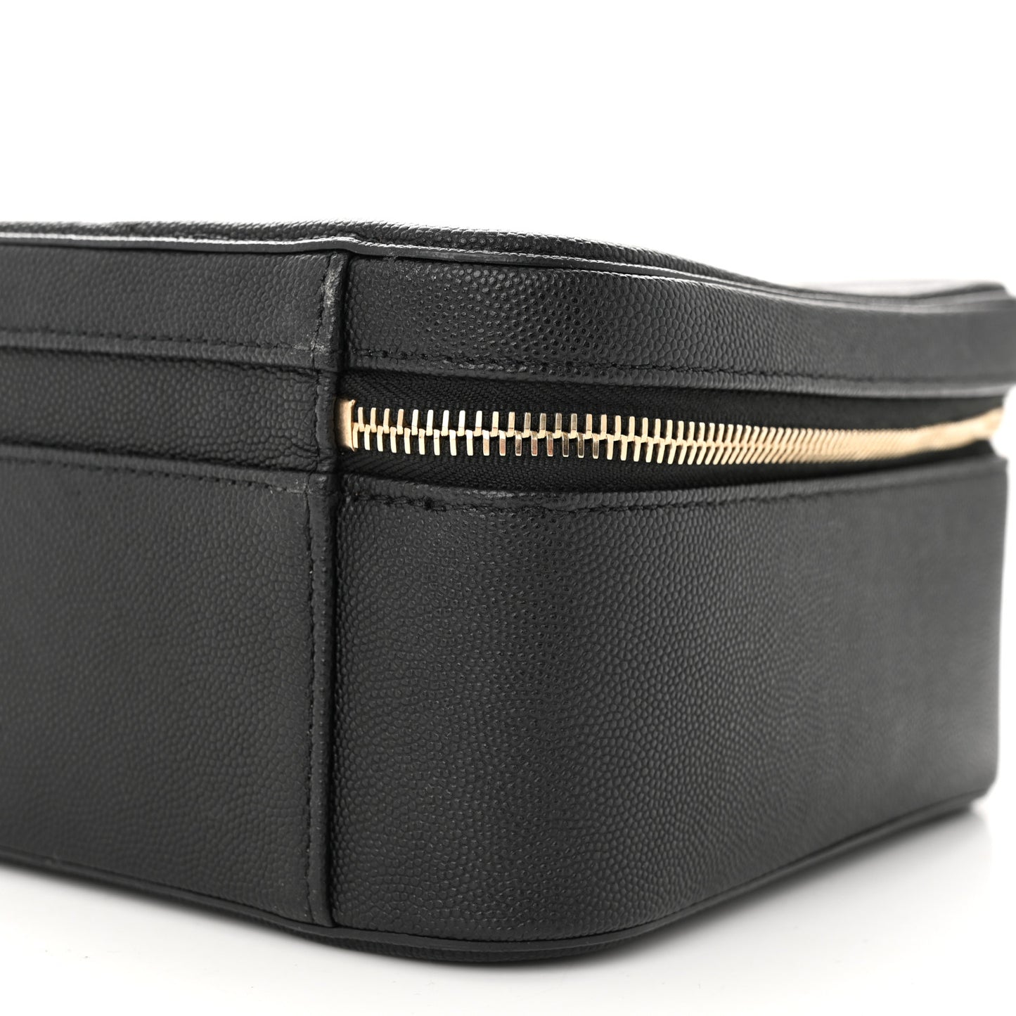 Caviar Quilted Large CC Filigree Vanity Case Black