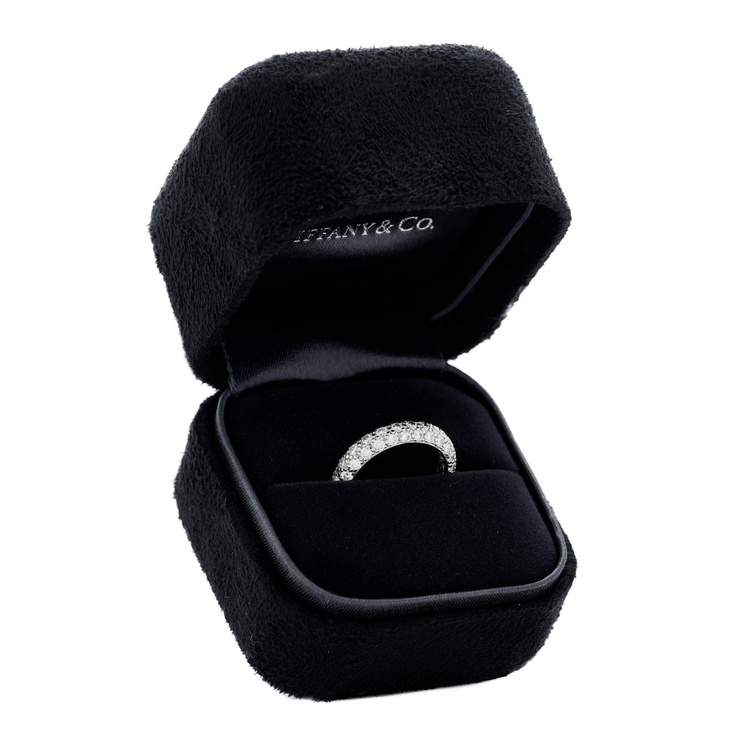 Platinum Diamond Etoile Three-Row Band Ring 47 4
