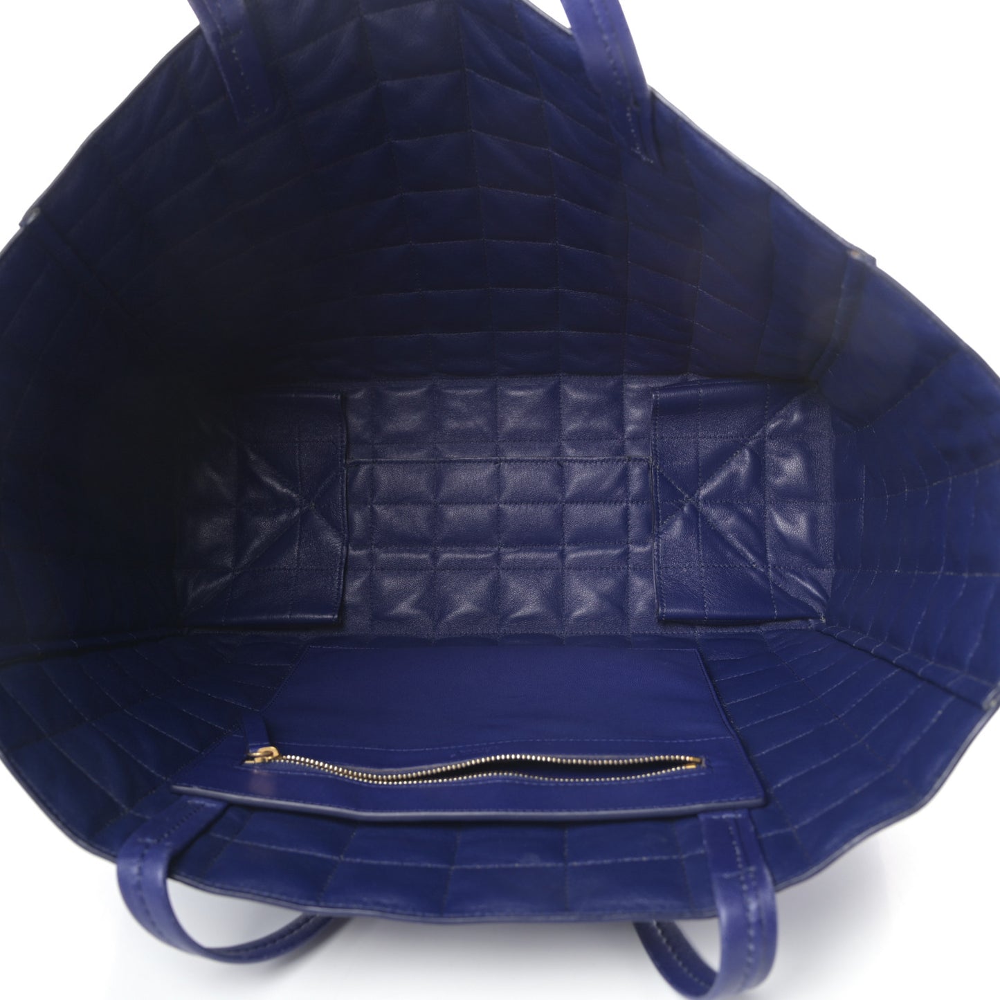 Lambskin Quilted Horizontal Cabas Blue