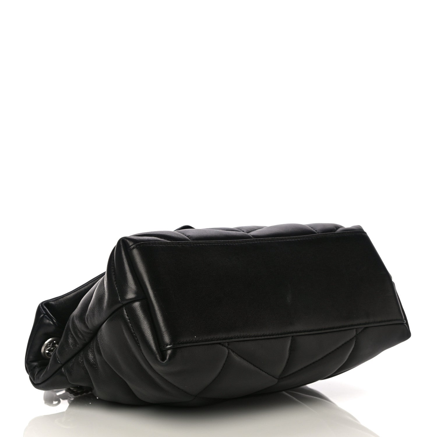 Saint Laurent Lambskin Quilted Small Loulou Puffer Monogram Chain Satchel Black 4 of 13
