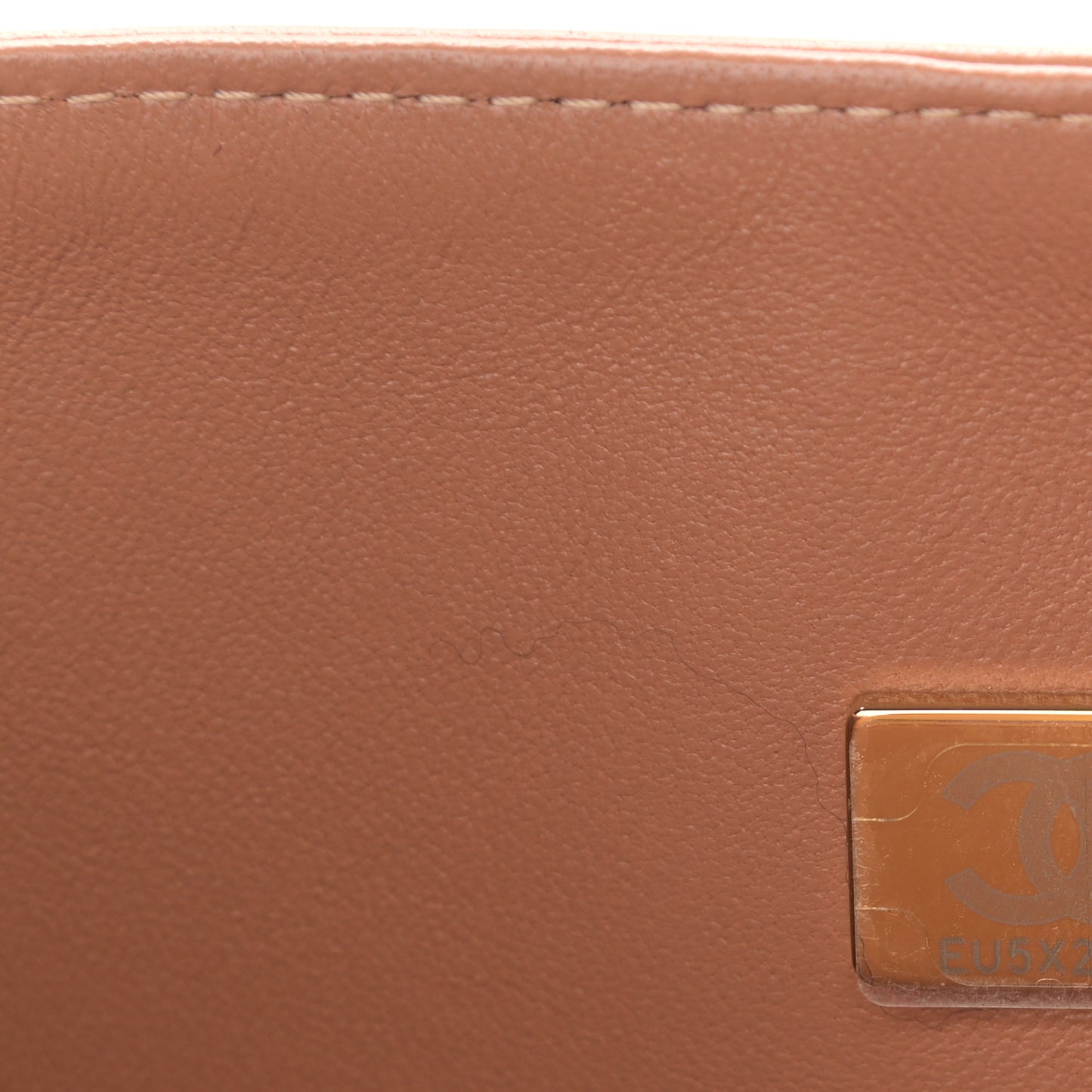 Lambskin Quilted Small Double Flap Brown