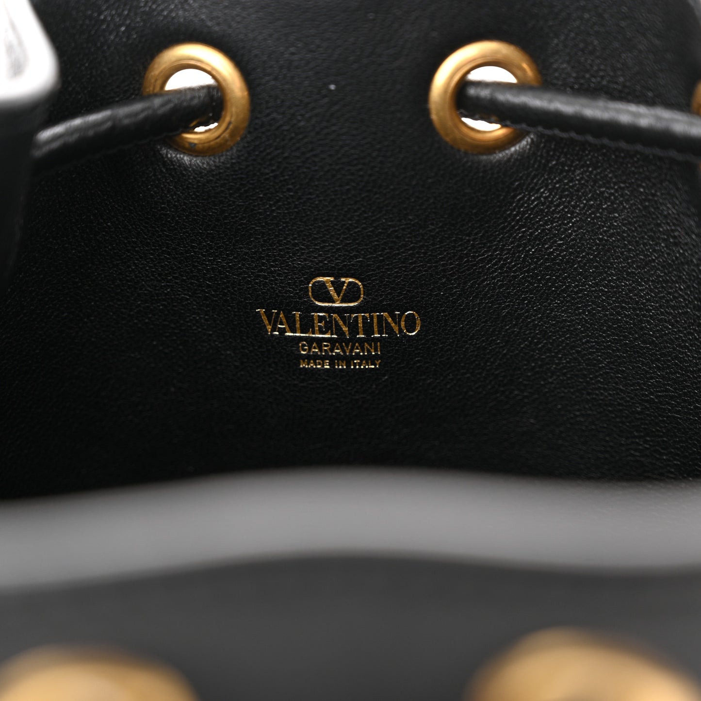 Nappa Mini VLogo Signature Bucket Bag Black