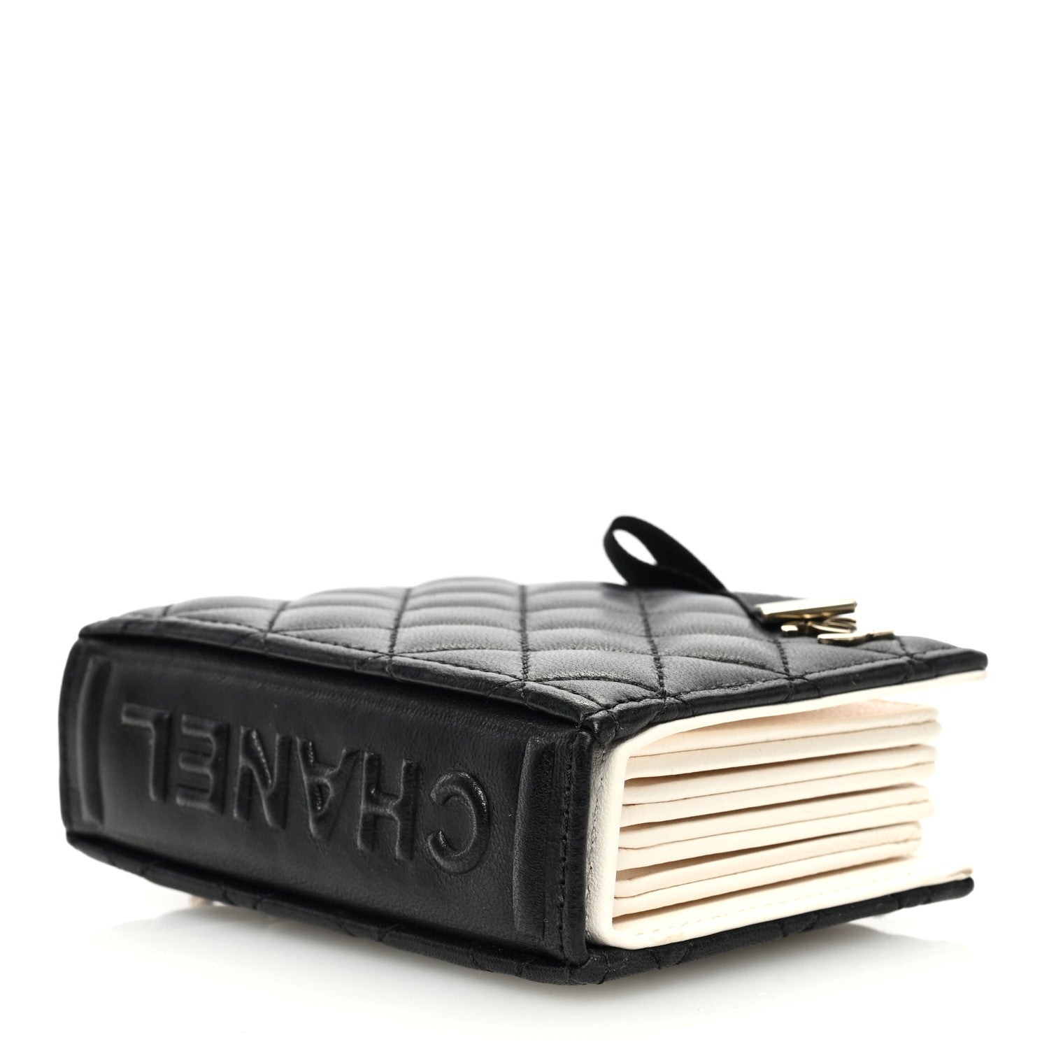 Chanel Lambskin Quilted Book Card Holder on Chain Black 4 of 11