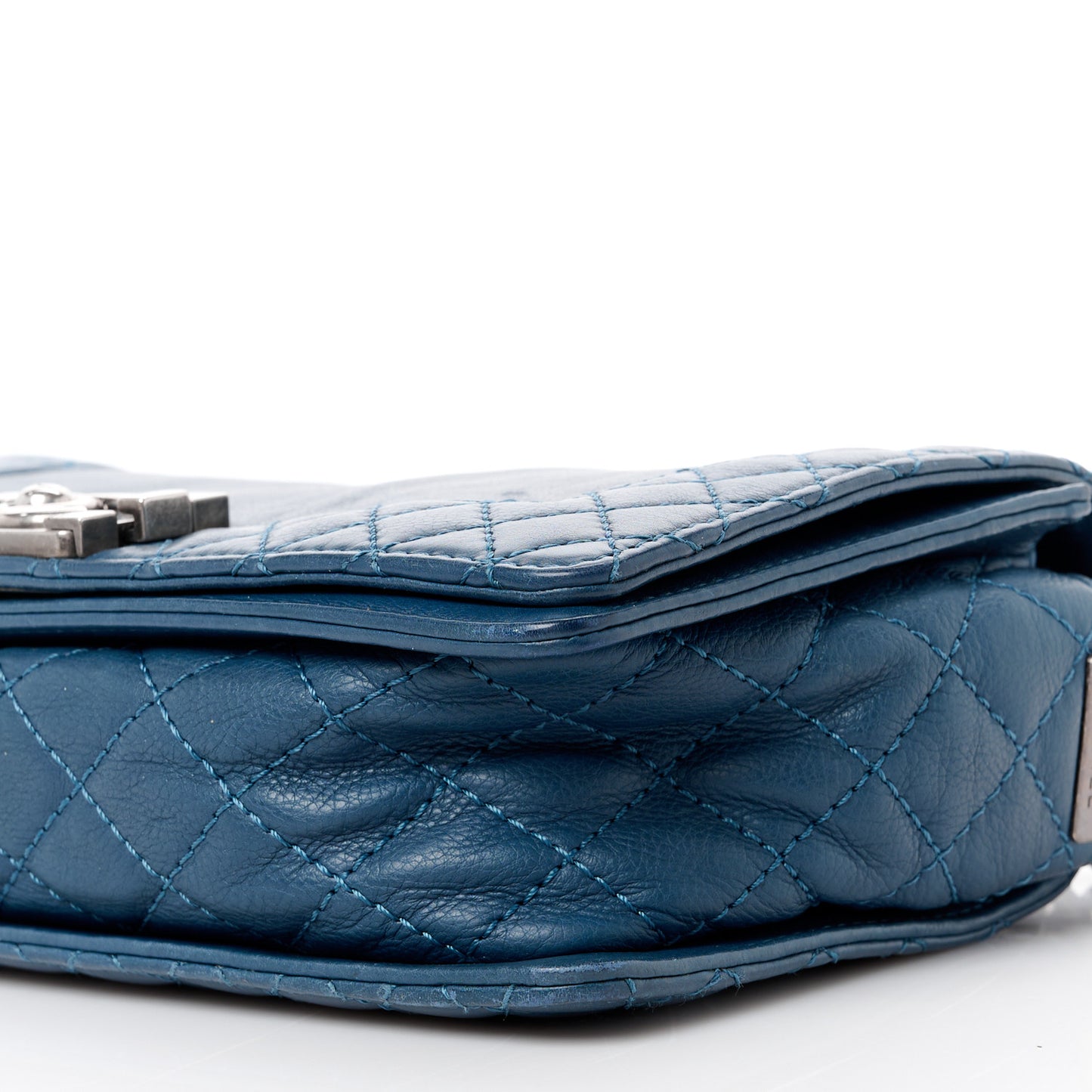 Calfskin Medium Boy Reverso Flap Blue