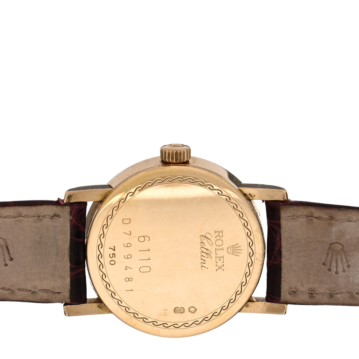 18K Yellow Gold Alligator 25mm Cellini Quartz Watch 6110