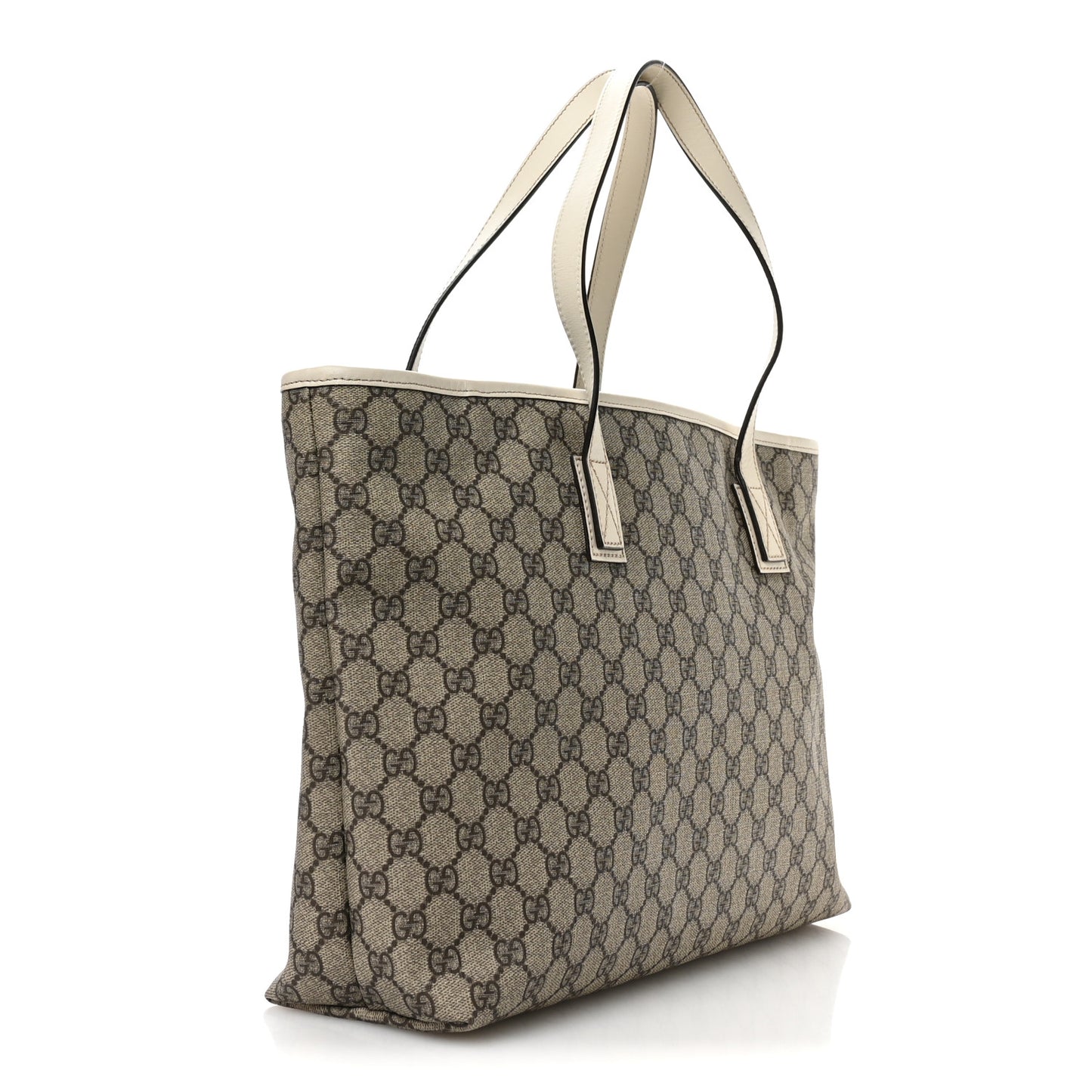 GG Supreme Monogram Medium Zippered Shopping Tote Off White