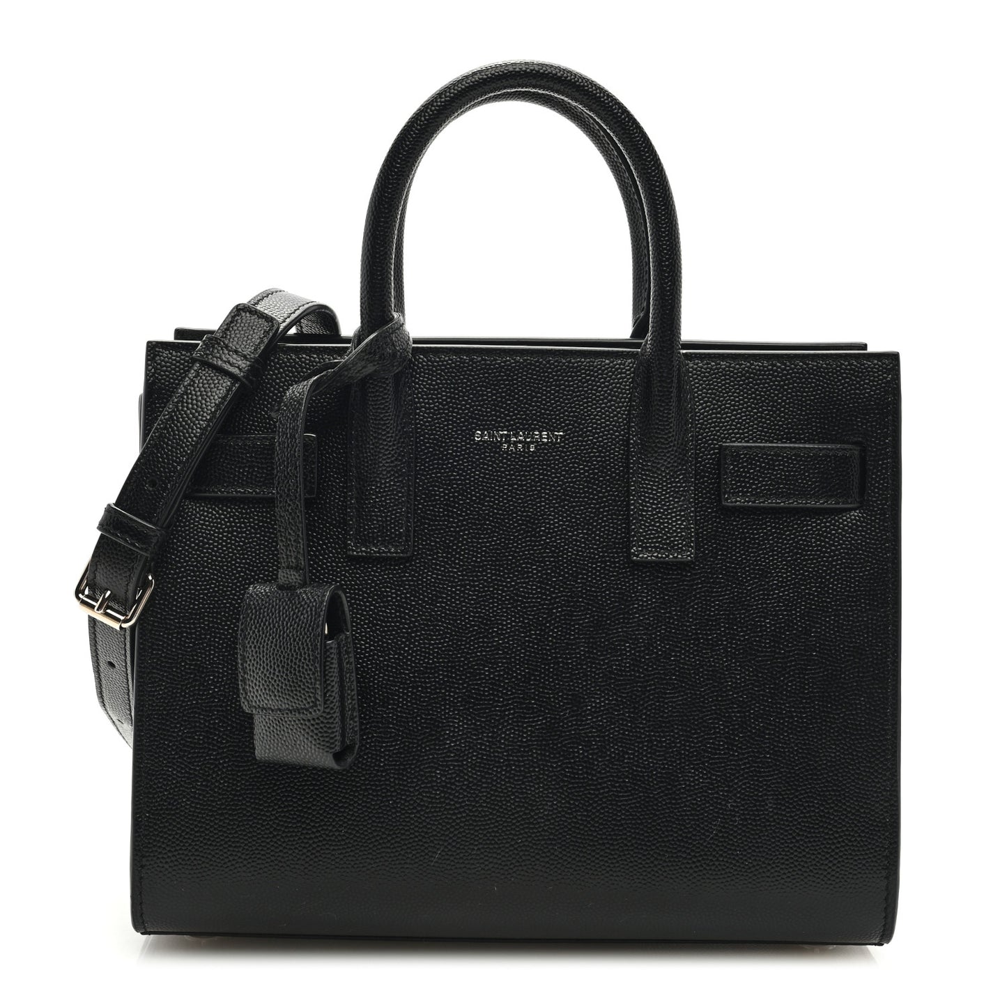 SAINT LAURENT Grained Calfskin Nano Sac De Jour Black